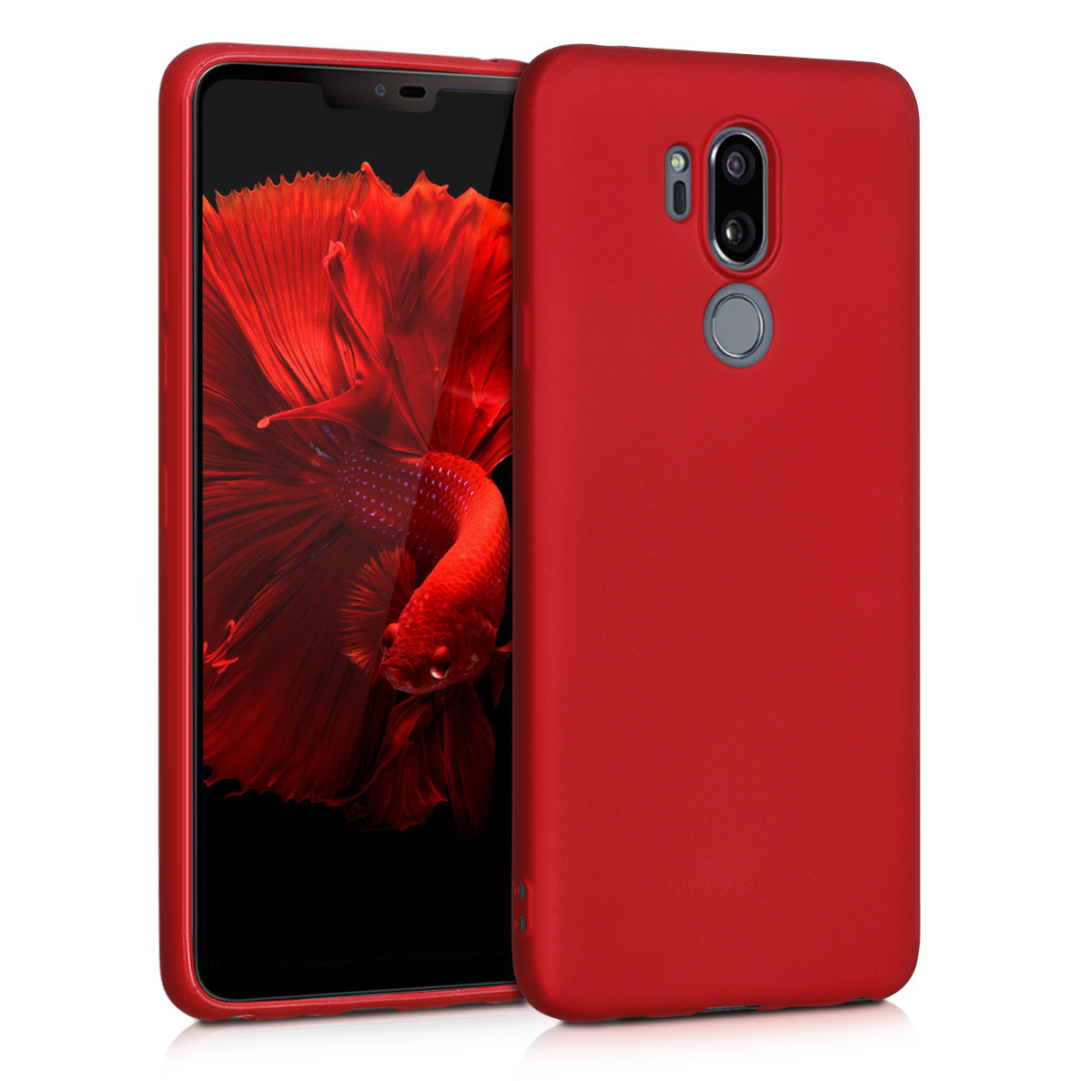 Kryt na mobil LG G7 ThinQ / Fit / One kwmobile TPU metalický metalická tmavě červená