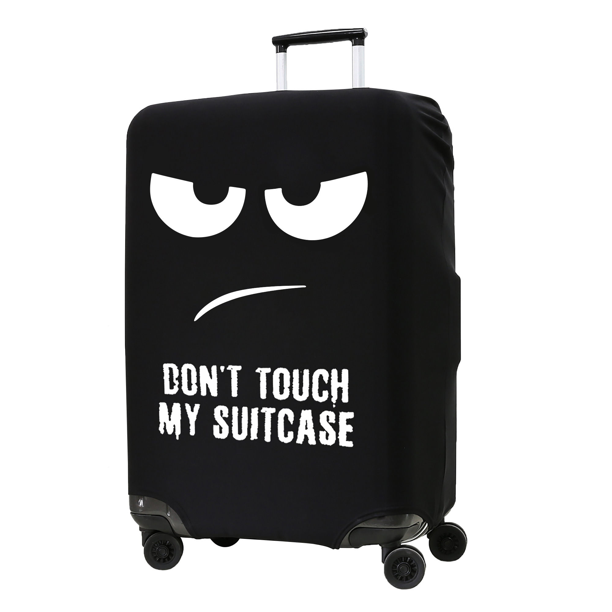 Obal na kufr kwmobile XL - Don't Touch My Suitcase bílá / černá
