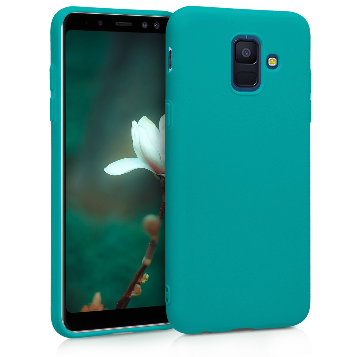 Kryt na mobil Samsung Galaxy A6 (2018) kwmobile TPU matně petrolejový