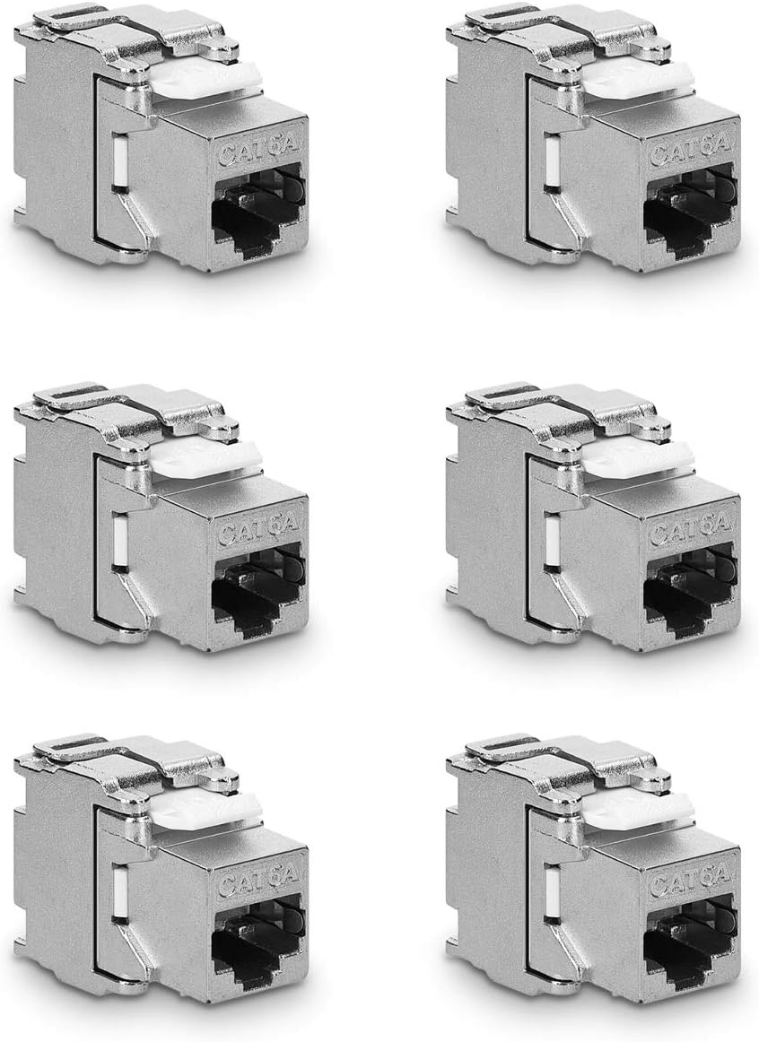 Stíněný RJ45 keystone modul CAT6A pro CAT6A / RJ45 - 6 ks