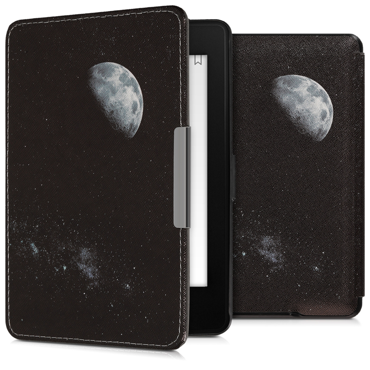 Pouzdro na čtečku kwmobile Kindle Paperwhite - Moon - světle šedá / černá