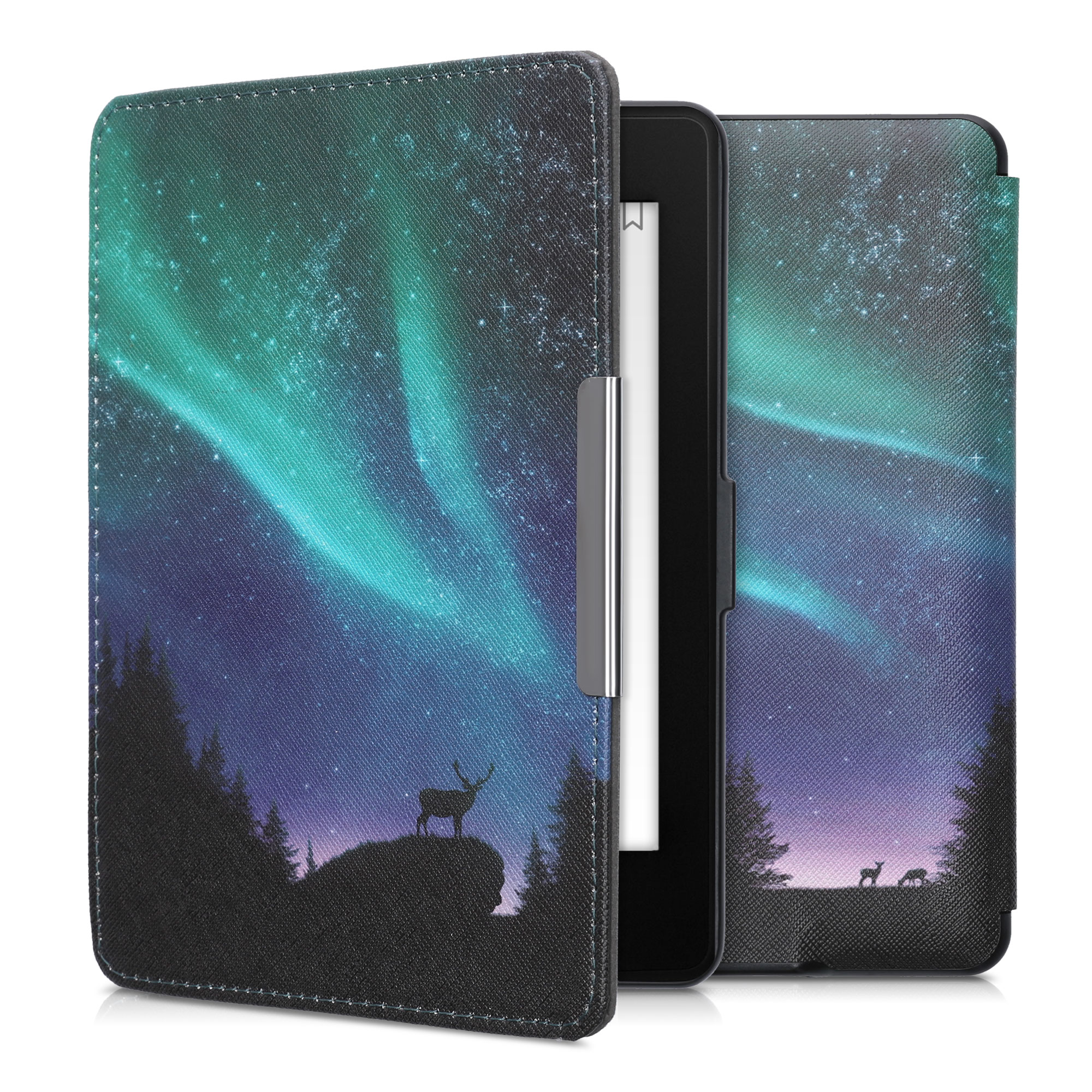 Pouzdro na čtečku kwmobile Kindle Paperwhite - Aurora - tyrkysová / modrá / černá
