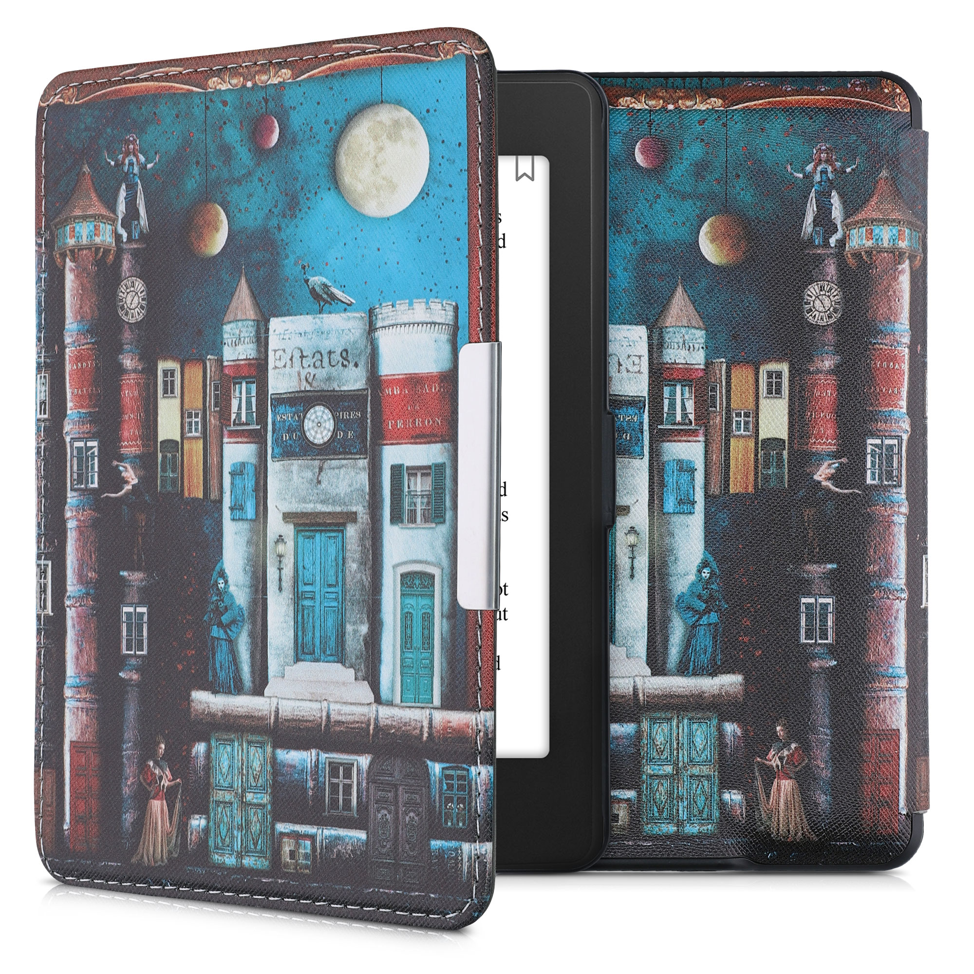 Pouzdro na čtečku kwmobile Kindle Paperwhite - Book City - multicolor