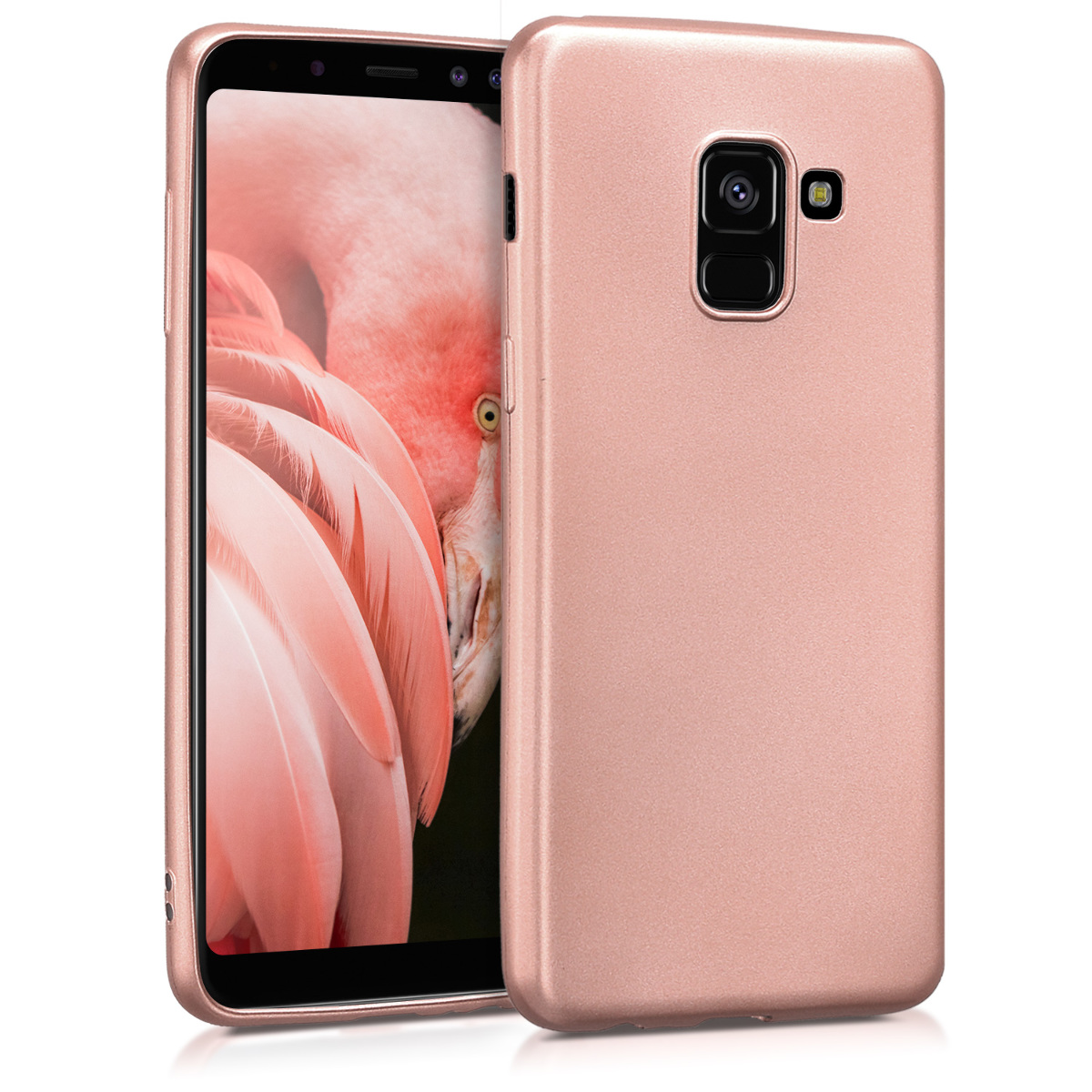 Metalický kryt na mobil Samsung Galaxy A8 (2018) kwmobile metalicky rose gold