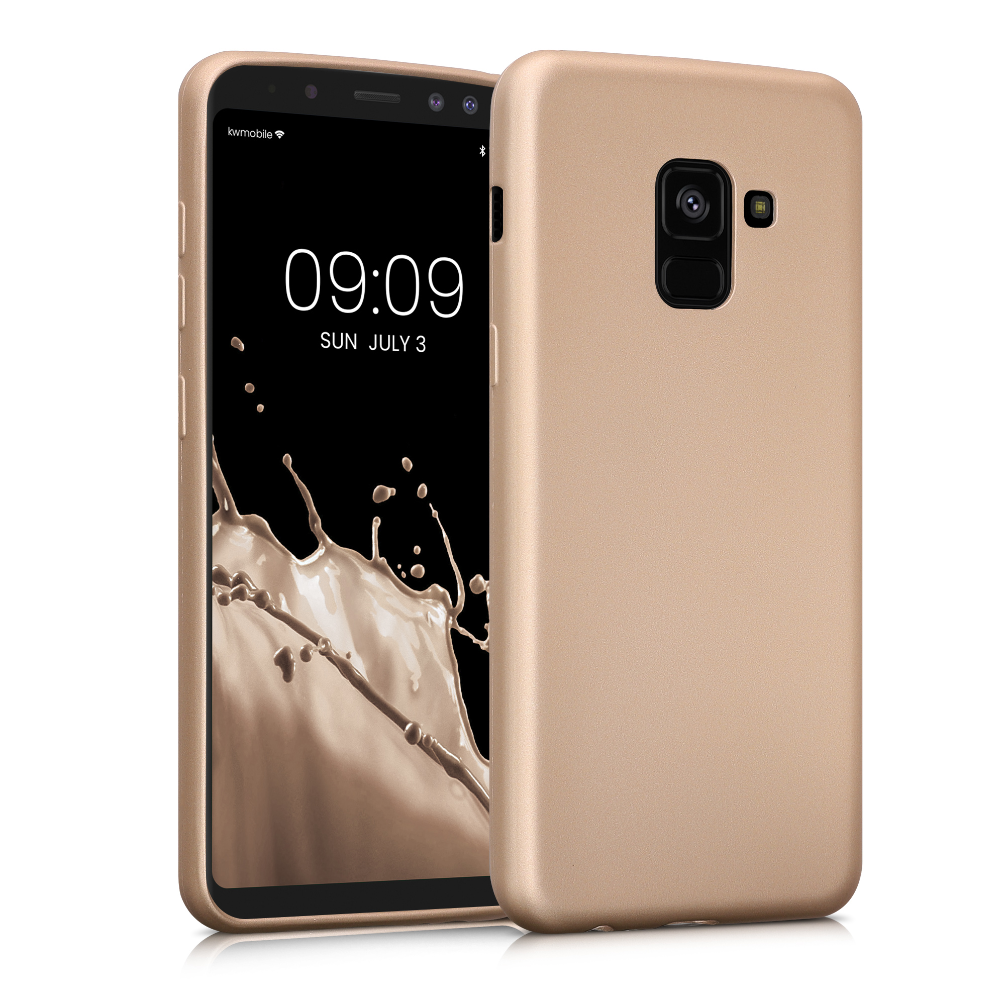 Metalický kryt na mobil Samsung Galaxy A8 (2018) kwmobile metalicky zlatý