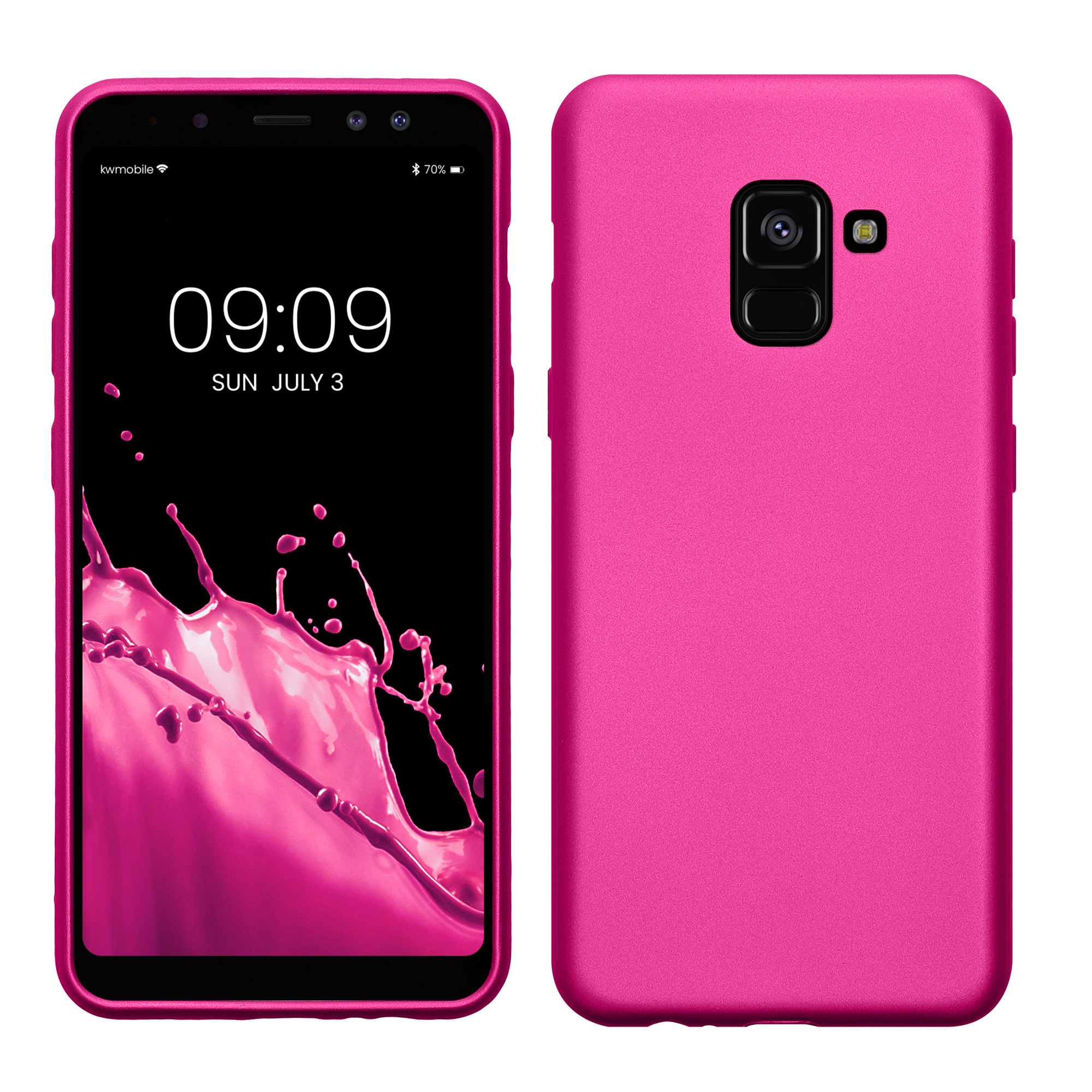 Metalický kryt na mobil Samsung Galaxy A8 (2018) kwmobile metalicky růžový