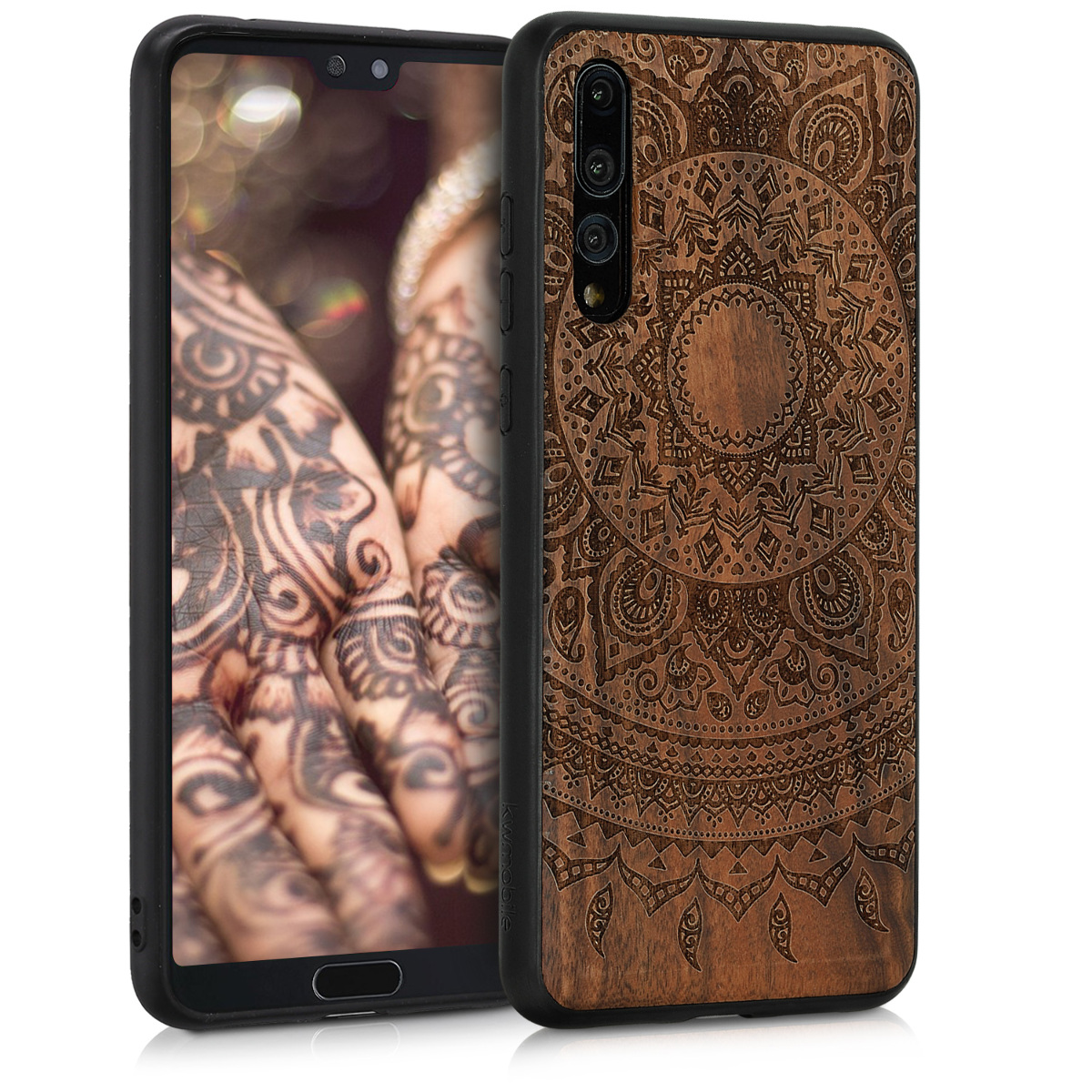 Dřevěný kryt kwmobile Huawei P20 Pro, tmavě hnědý