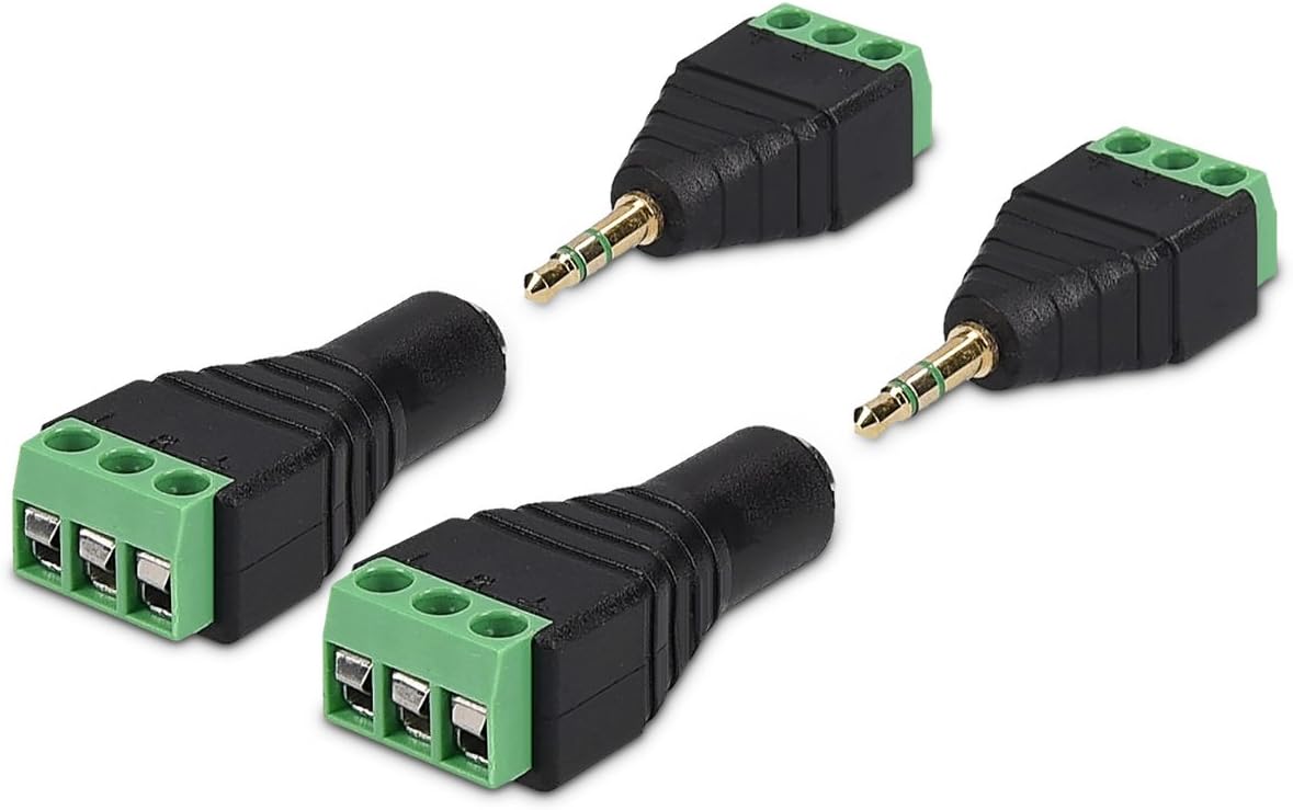3,5mm 3pólový balun adaptér se šroubovací svorkou