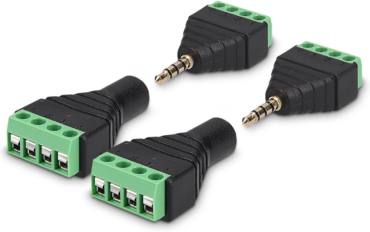 3,5mm 4pólový balun adaptér se šroubovací svorkou