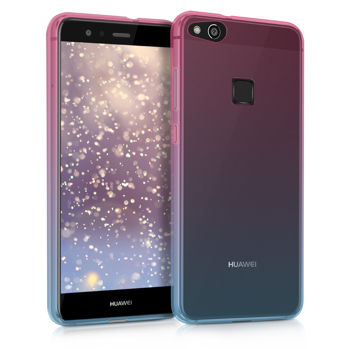 Kryt kwmobile pro Huawei P10 Lite, dvoubarevná tmavě růžová / modrá / transparentní