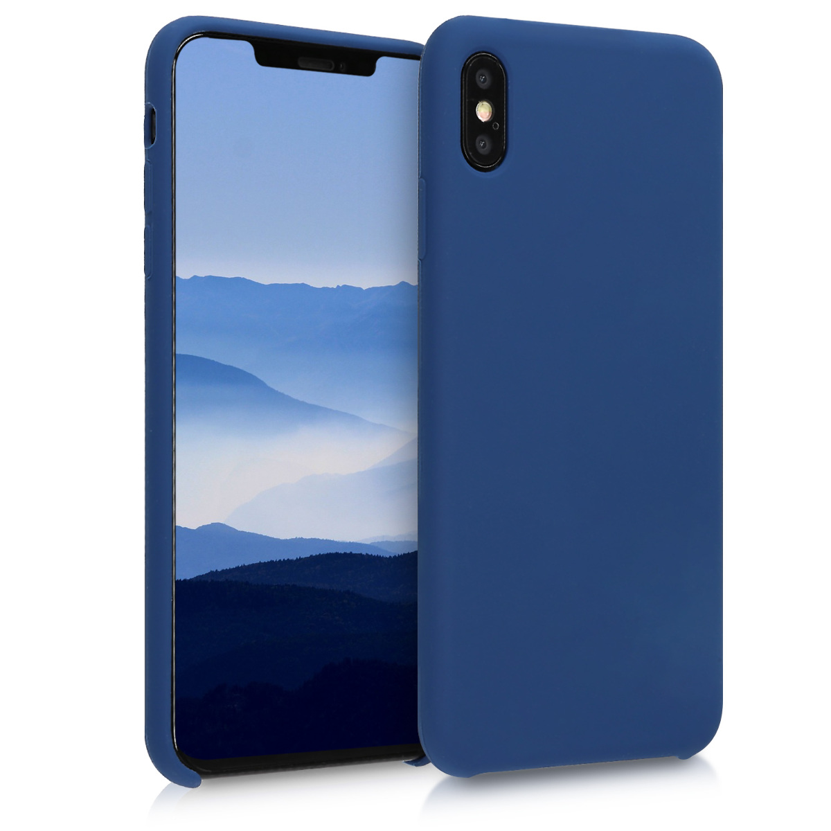 Silikonový kryt na mobil kwmobile pro Apple iPhone XS Max - námořnická modrá