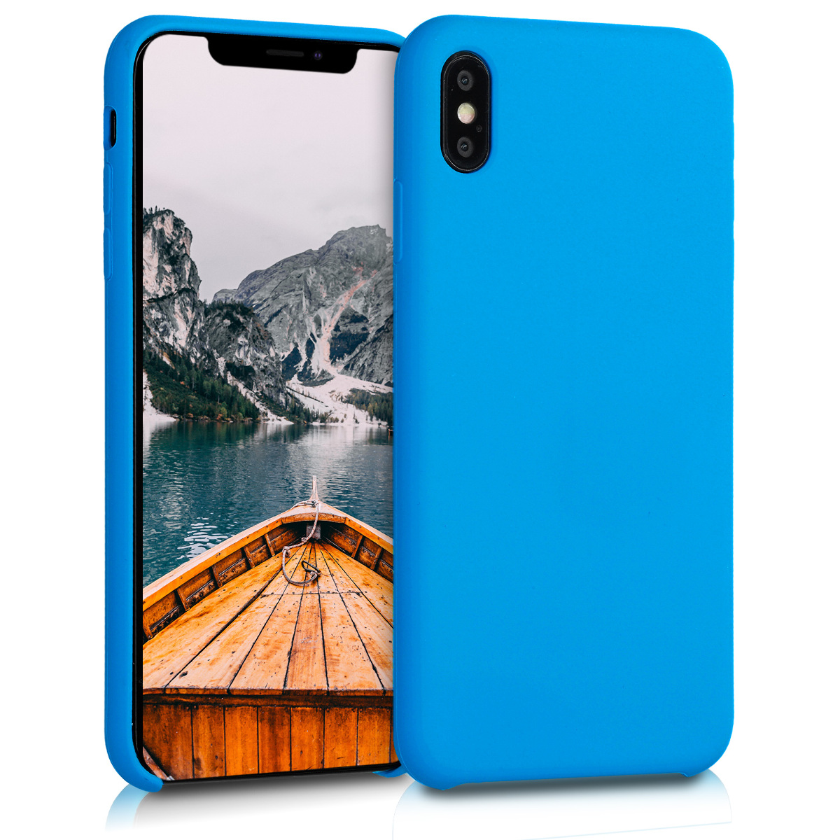 Silikonový kryt na mobil kwmobile pro Apple iPhone XS Max - zářivě modrá