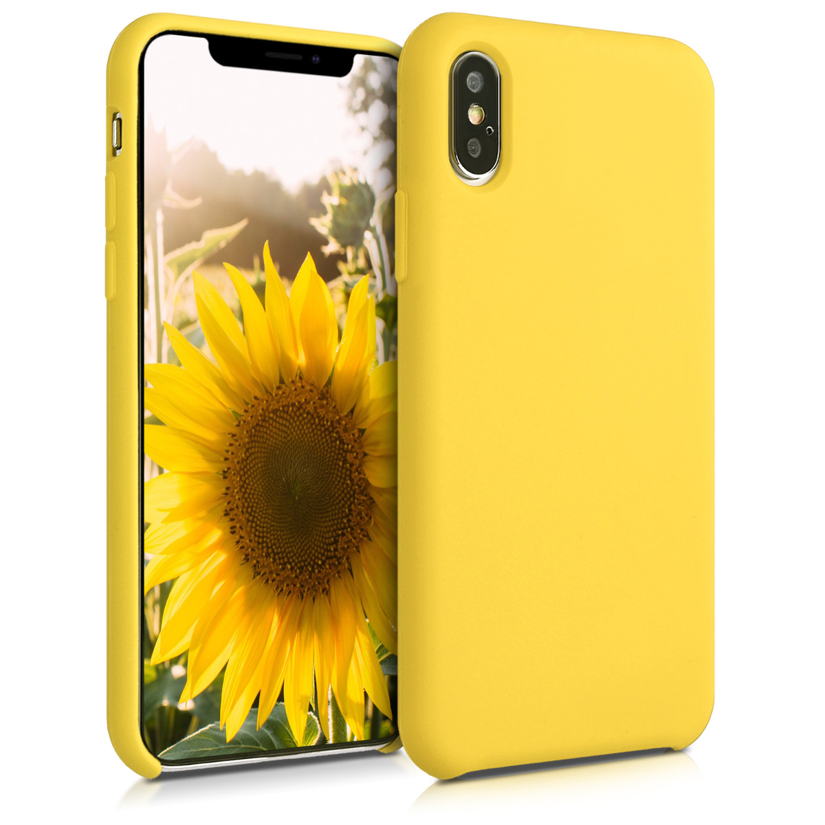 Silikonový kryt na mobil kwmobile pro Apple iPhone XS Max - zářivě žlutá