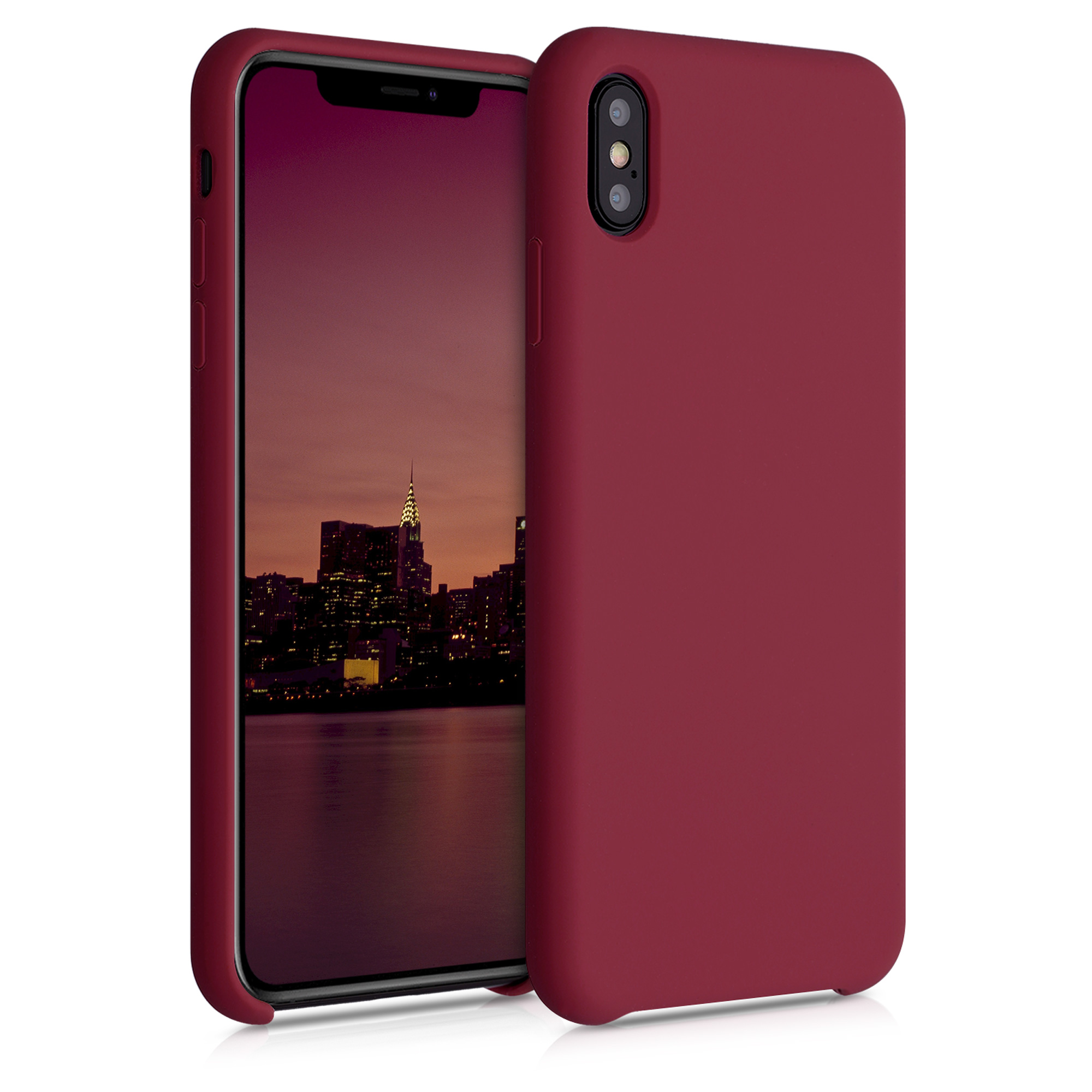 Silikonový kryt na mobil kwmobile pro Apple iPhone XS Max - rebarborově červená