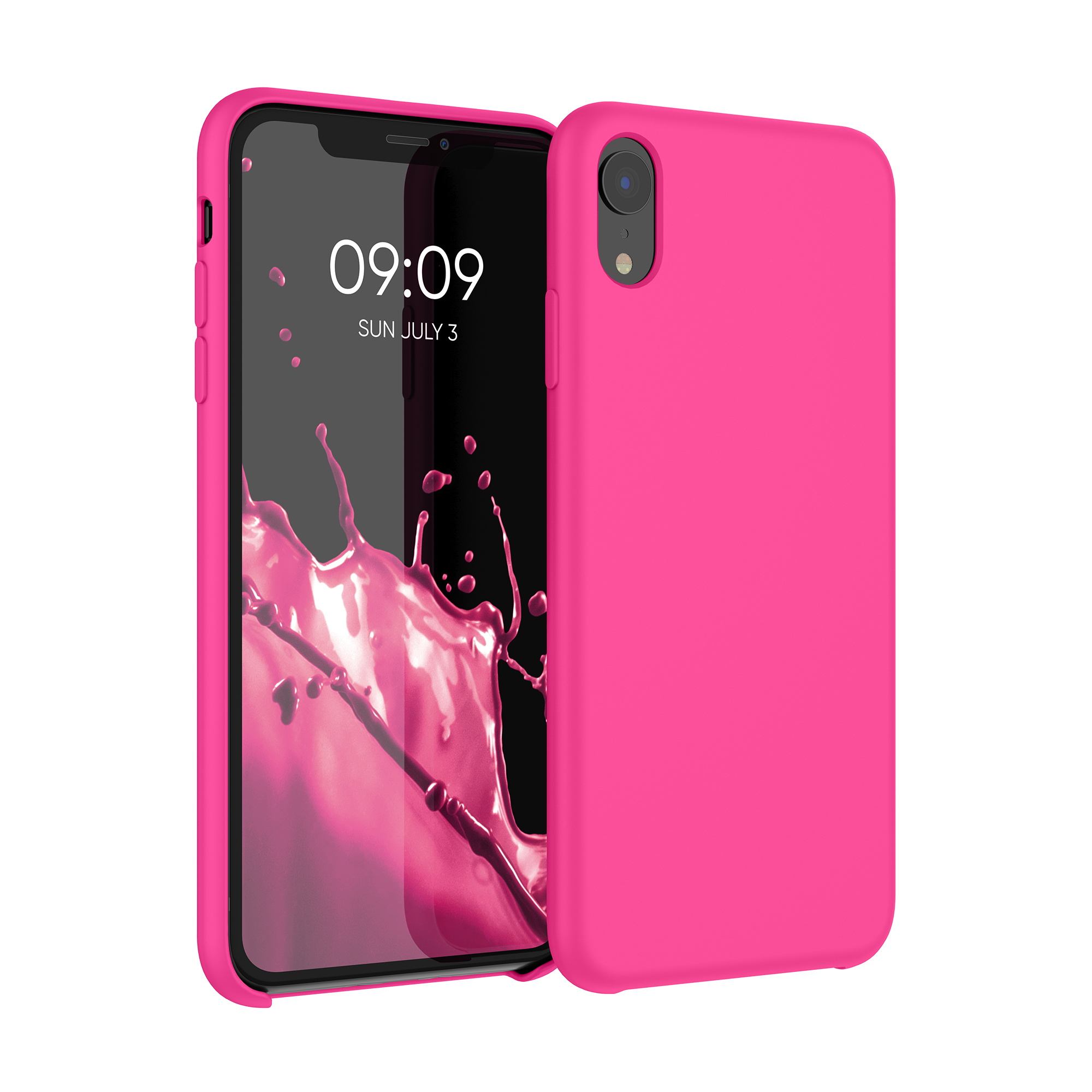 Silikonový kryt na mobil kwmobile pro Apple iPhone XR - neonově růžová
