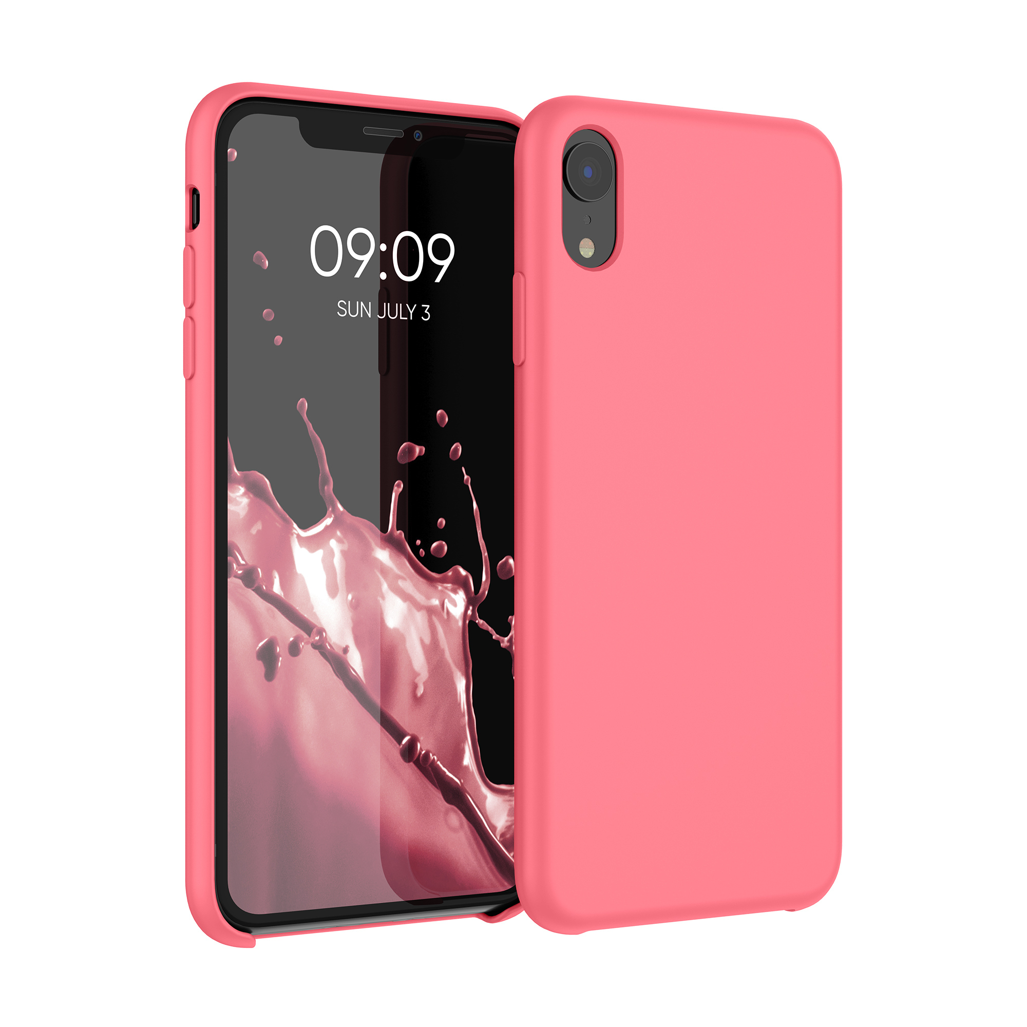 Silikonový kryt na mobil kwmobile pro Apple iPhone XR - neonově korálová