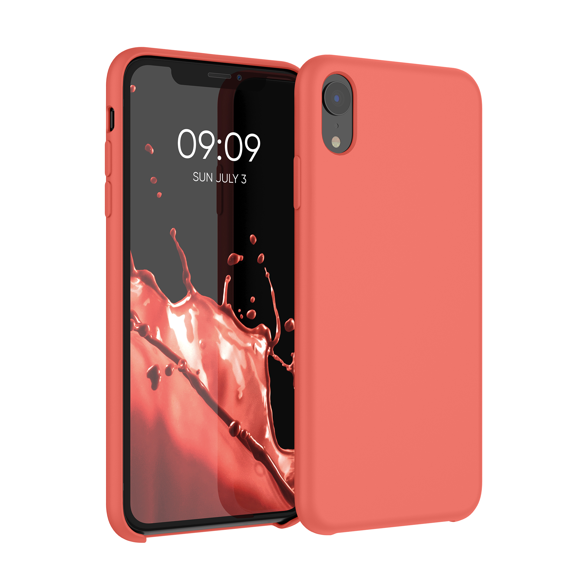 Silikonový kryt na mobil kwmobile pro Apple iPhone XR - výrazně korálová