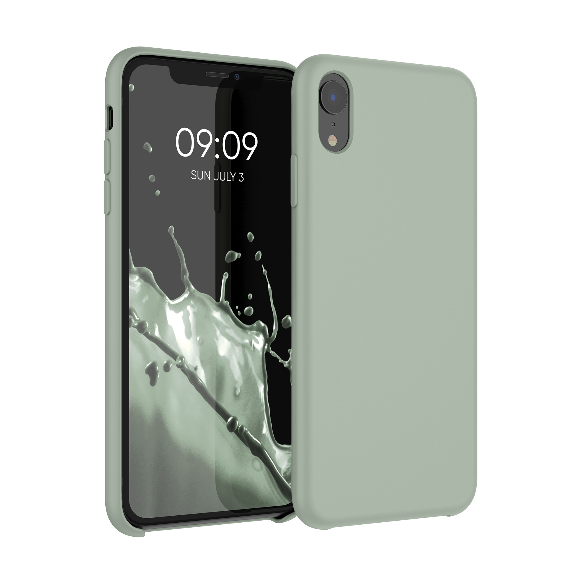 Silikonový kryt na mobil kwmobile pro Apple iPhone XR - šedozelená