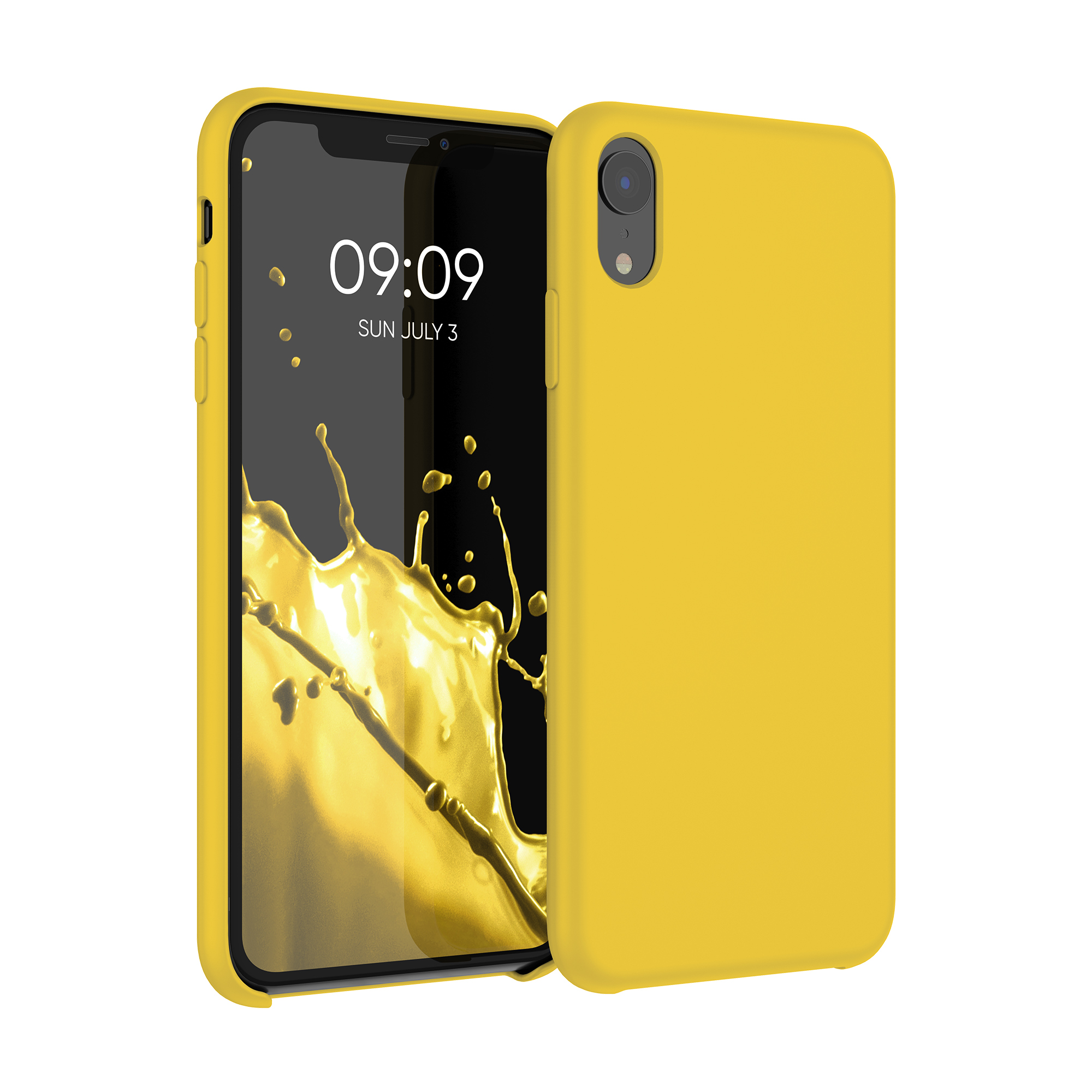 Silikonový kryt na mobil kwmobile pro Apple iPhone XR - zářivě žlutá