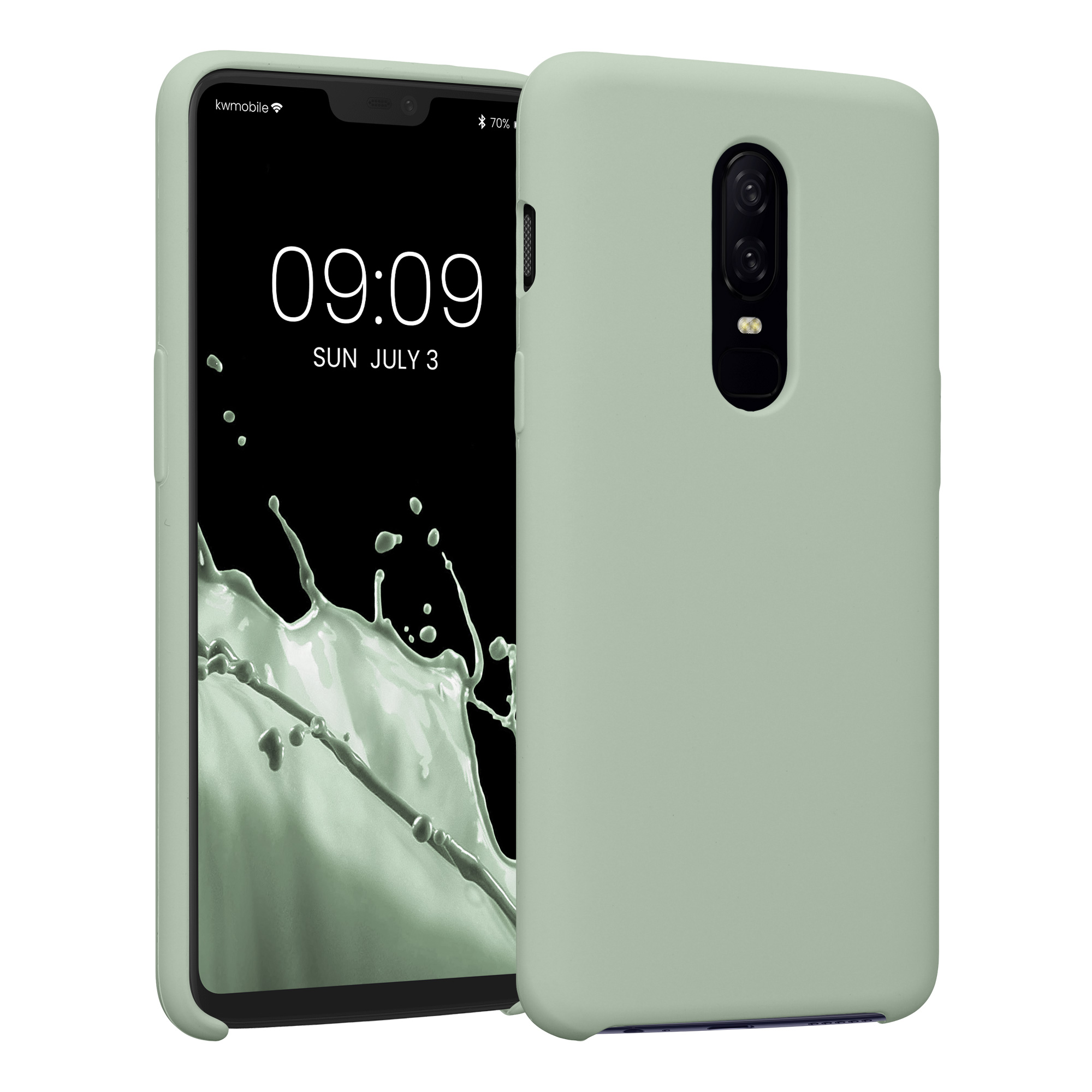 Pouzdro pro OnePlus 6 kwmobile silikonové - šedozelená