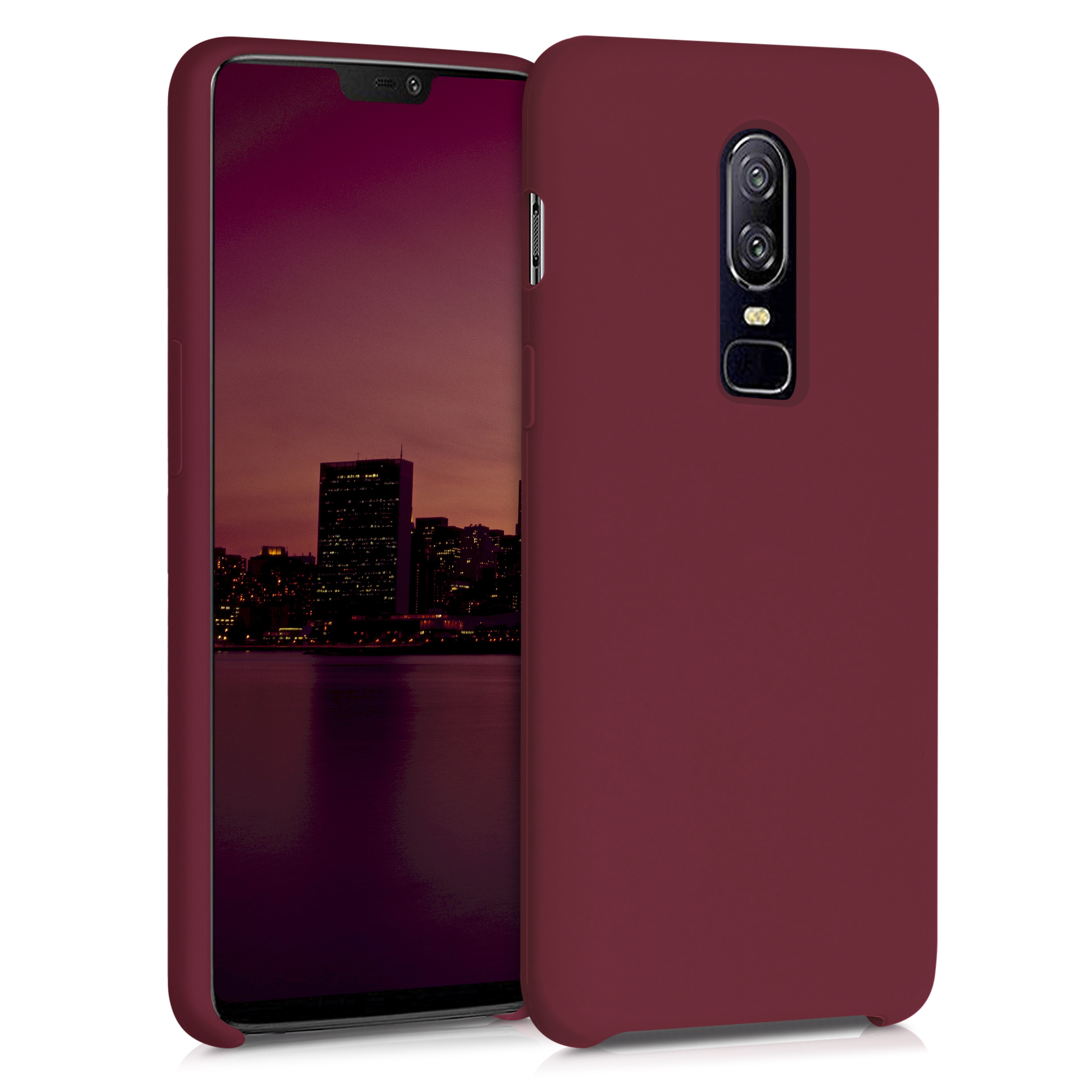 Kryt na mobil OnePlus 6 kwmobile TPU červená rebarbora
