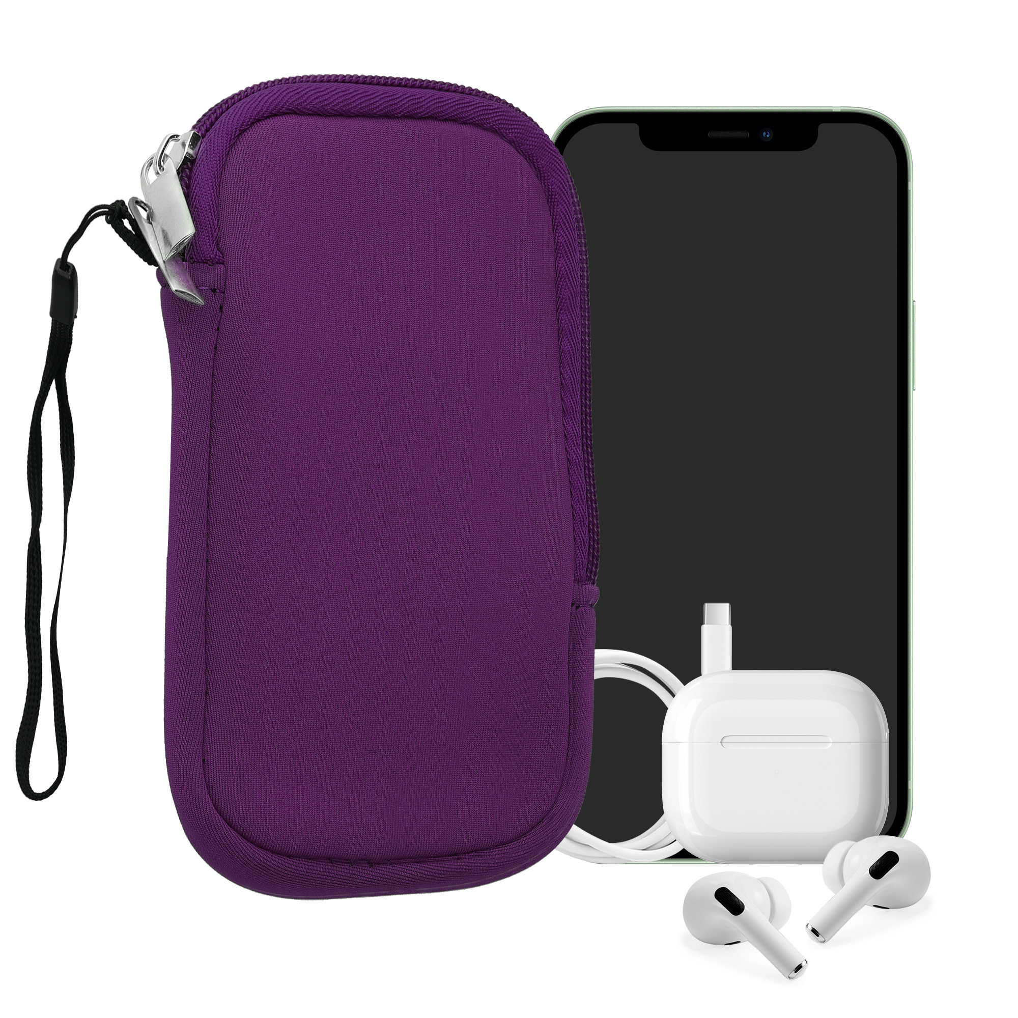 kwmobile univerzální pouzdro na mobil L 6.5", neopren, fialová