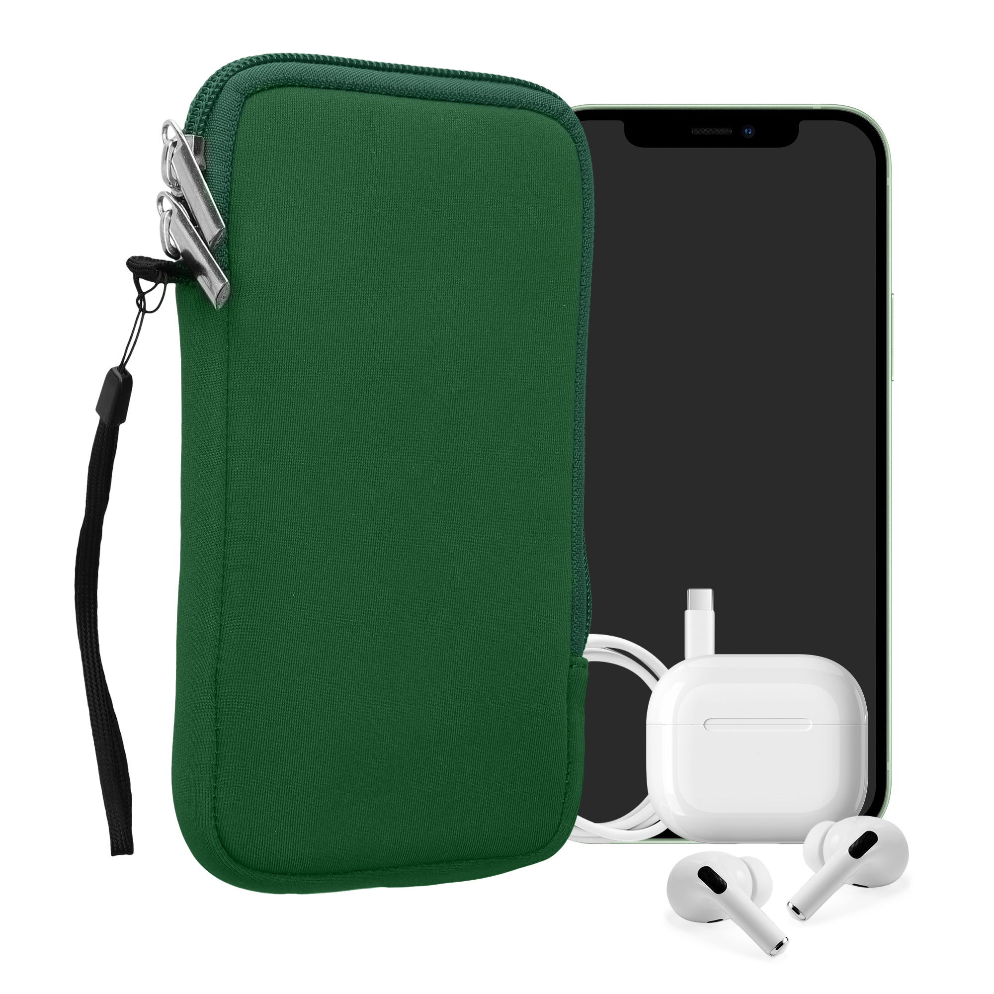Univerzální pouzdro kwmobile na mobil XL 6,7/6,8" (17,7 x 8,5 cm) - mechově zelená