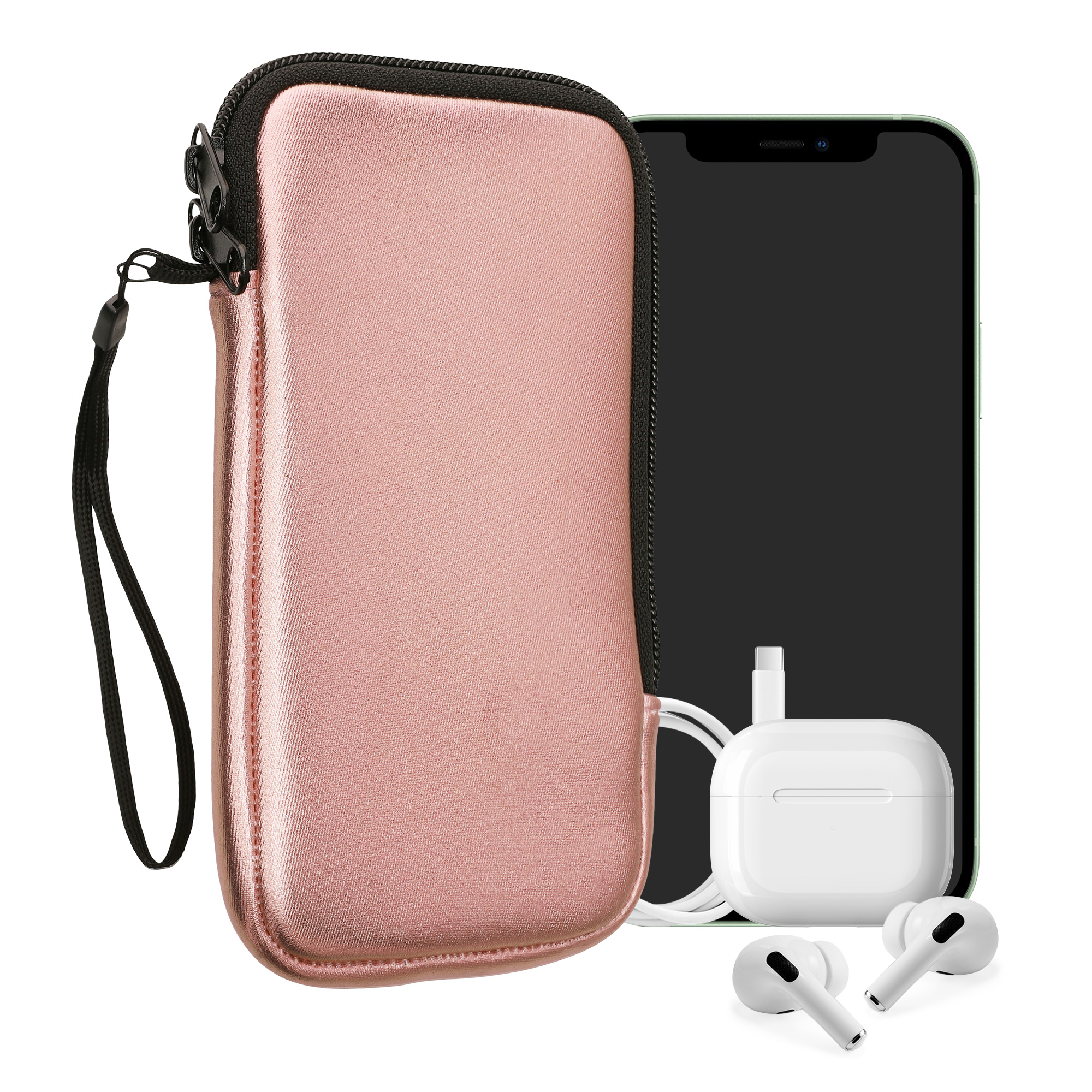 Univerzální pouzdro kwmobile na mobil XL 6,7/6,8" (17,7 x 8,5 cm) - metalická růžově zlatá