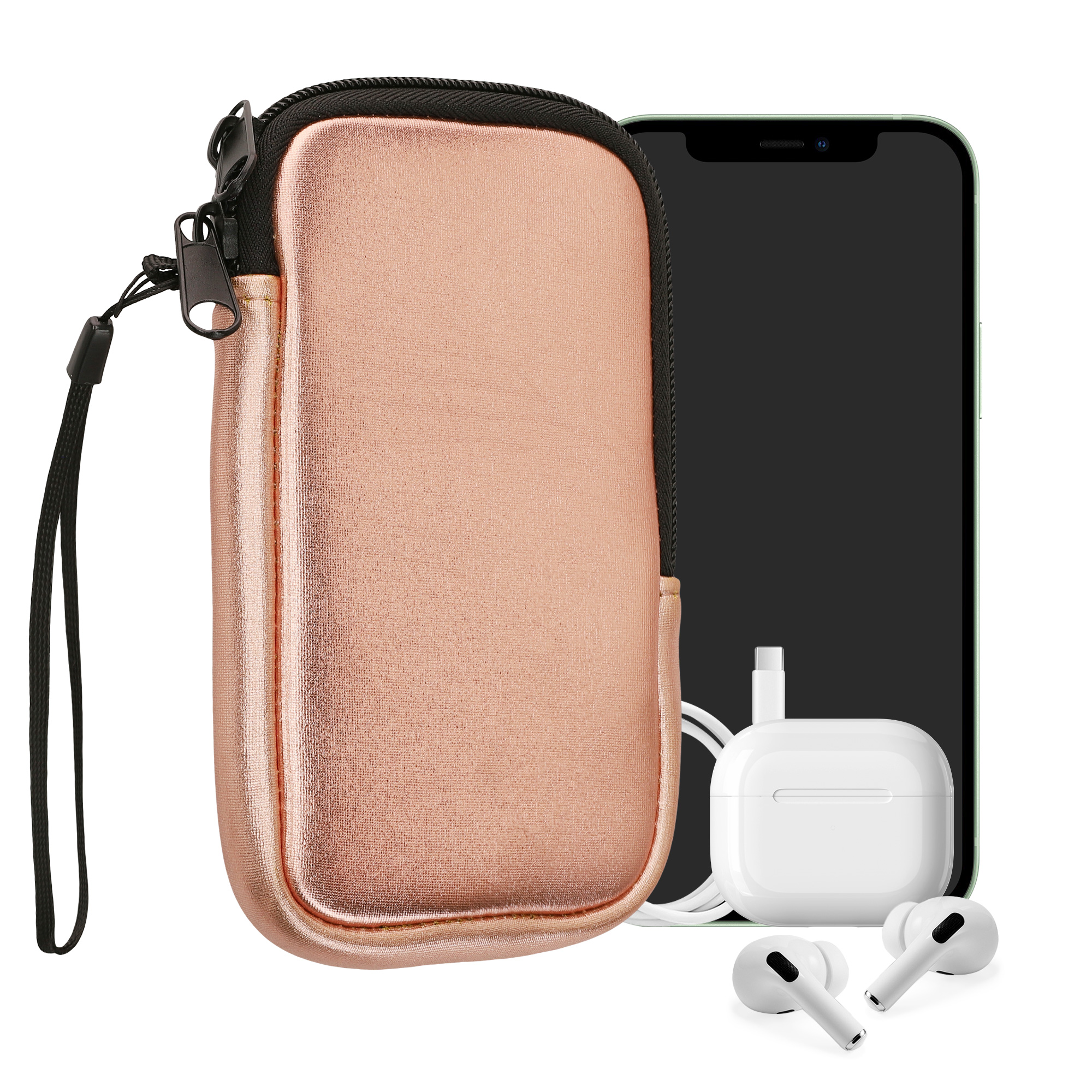 Univerzální pouzdro na mobil kwmobile pro Universal Phone Pouch Size M, sleeve in metallic rose gold