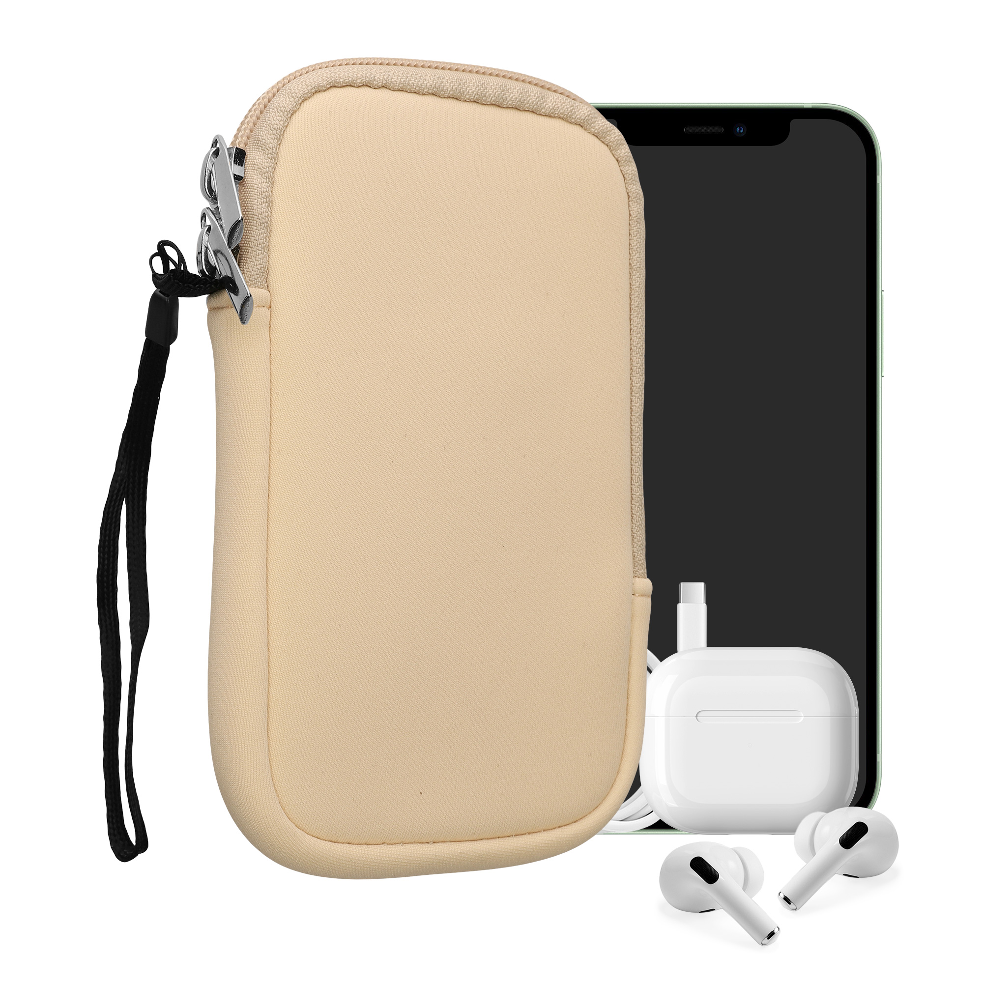 Univerzální pouzdro na mobil kwmobile pro Universal Phone Pouch Size M, sleeve in cream