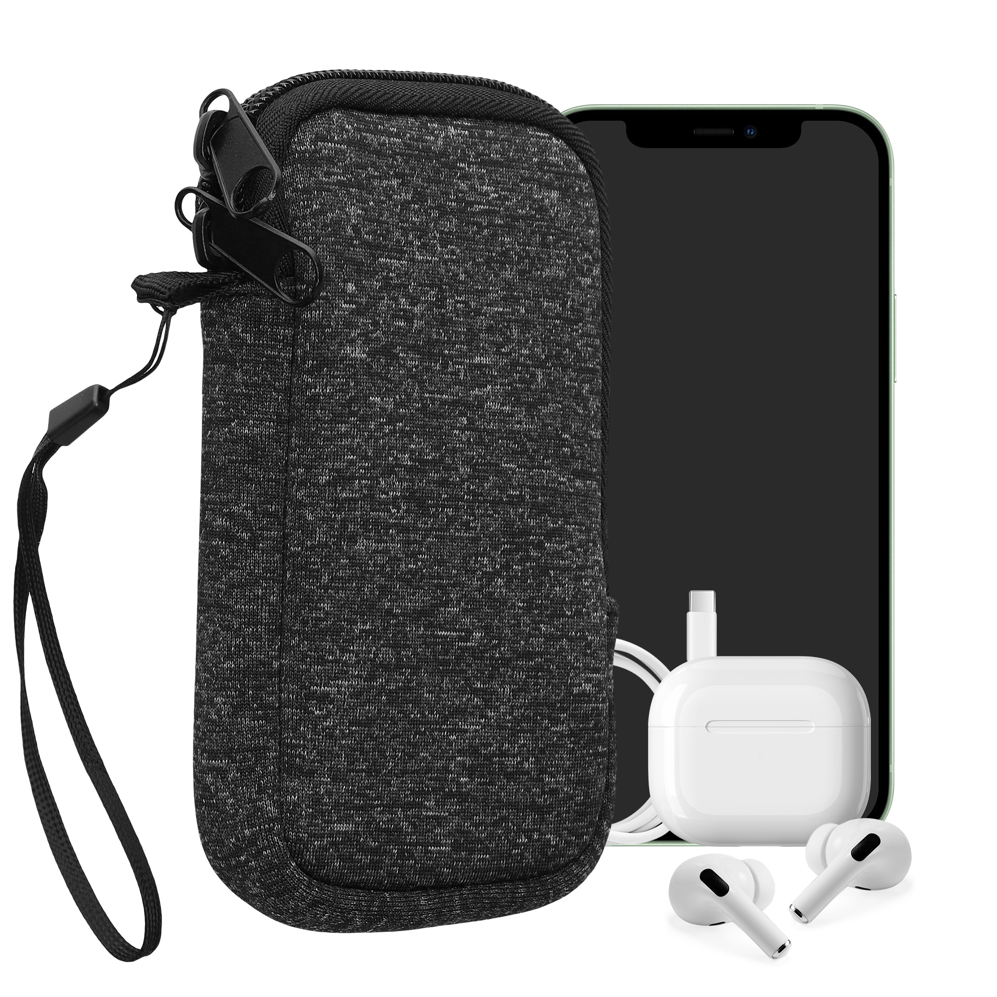Univerzální pouzdro na mobil kwmobile - XS - 3,5/4" - antracitová / bílá