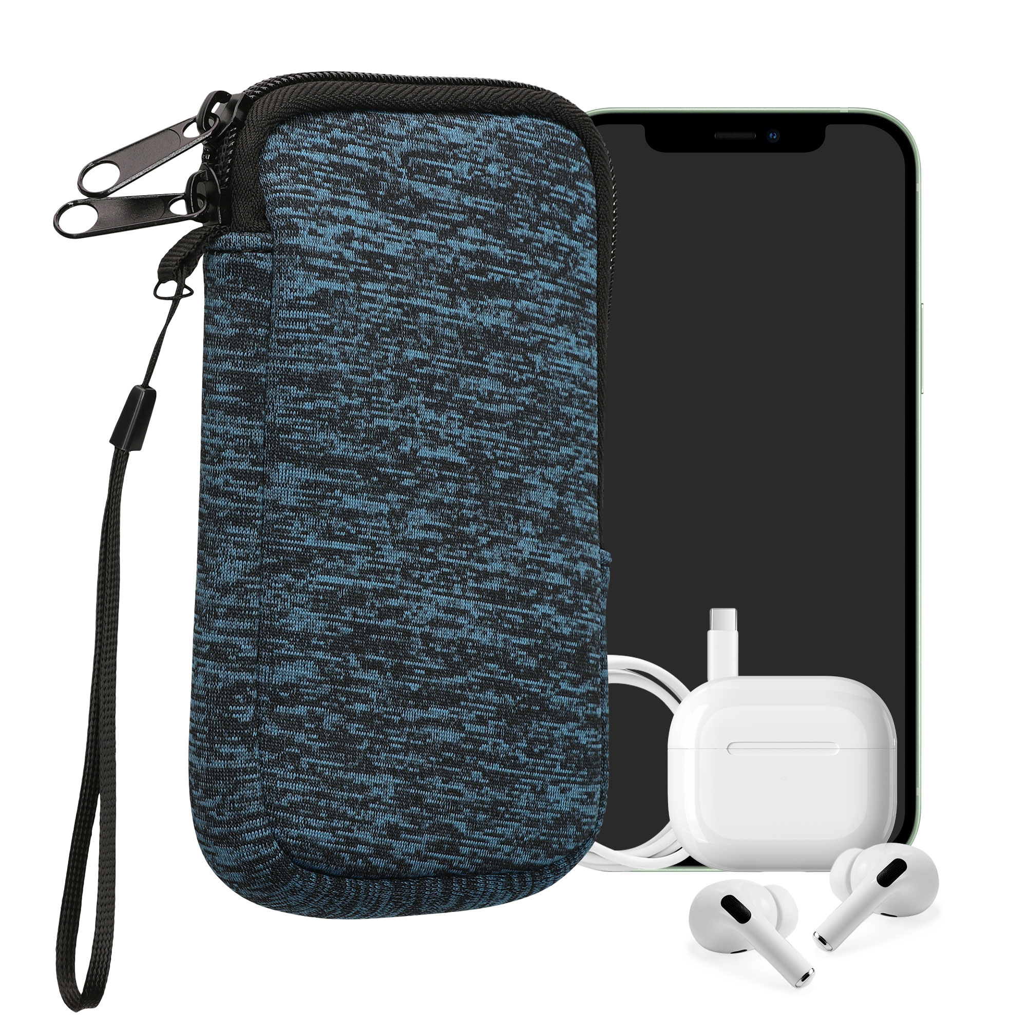 Univerzální pouzdro na mobil kwmobile pro Universal Phone Pouch Size M, sleeve in deep ocean / black