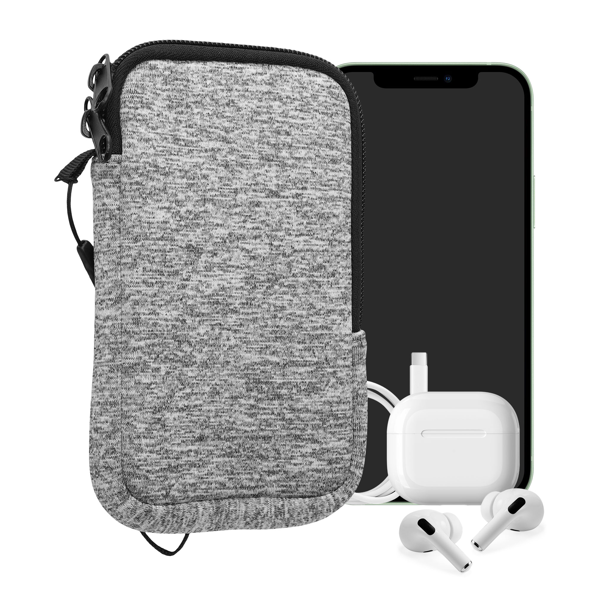 Univerzální pouzdro na mobil kwmobile pro Universal Phone Pouch Size M, sleeve in light grey matte / white
