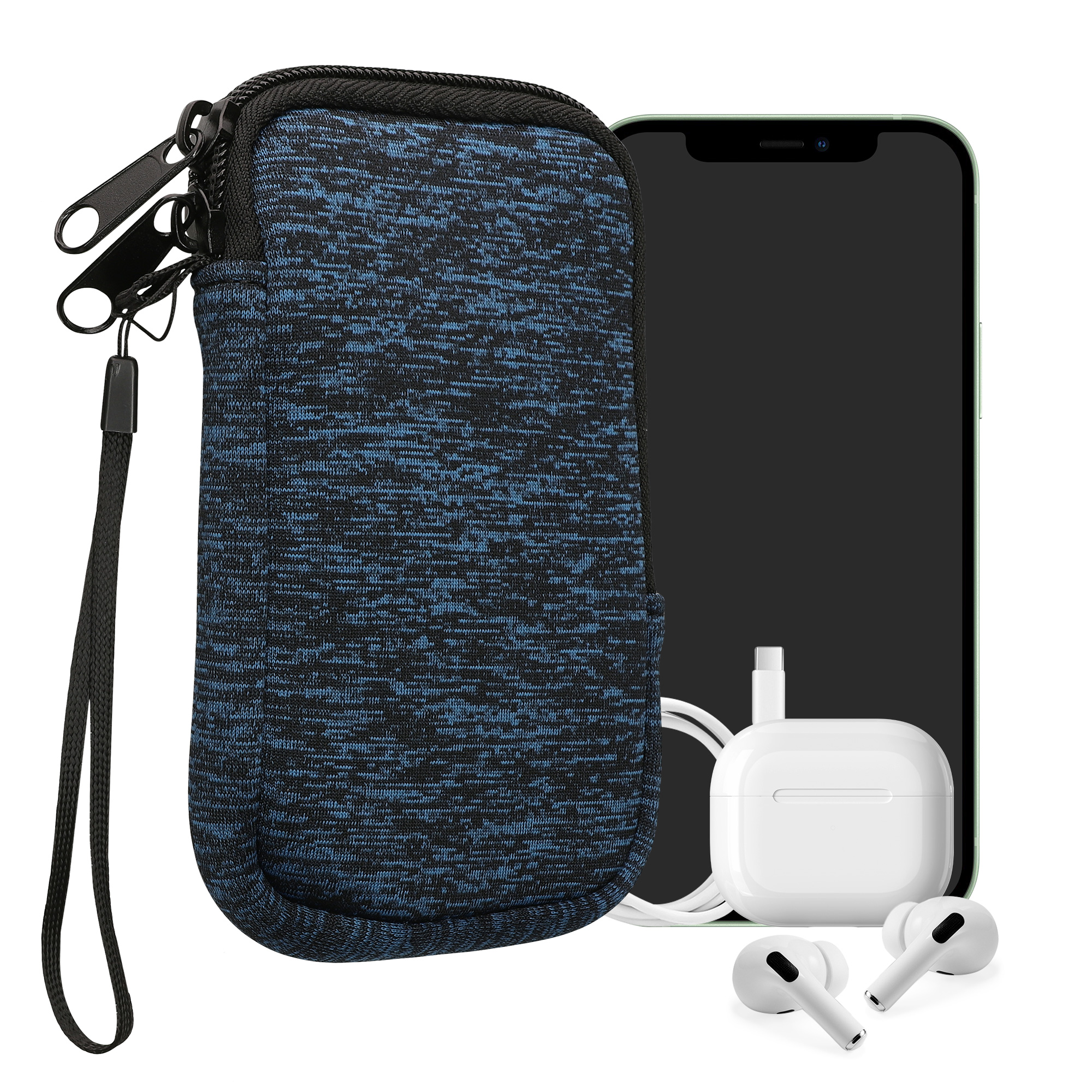 Univerzální pouzdro na mobil univerzální mobil do 4,5" / velikost S kwmobile - sleeve in deep ocean / černá