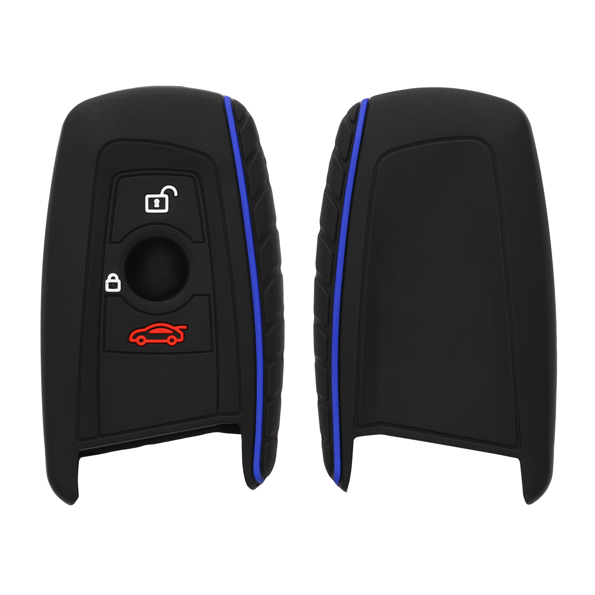 Tpu pouzdro na klíč od auta BMW 3 tlačítka Keyless Go Anti-Slip černo-modré