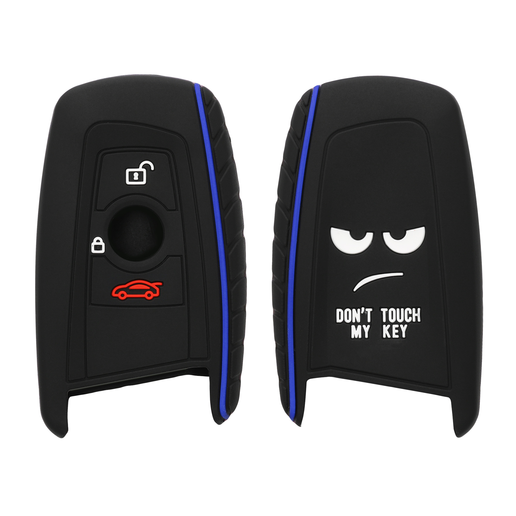 Tpu pouzdro na klíč od auta BMW 3 tlačítka Keyless Go Anti-Slip bílo-černo-modré