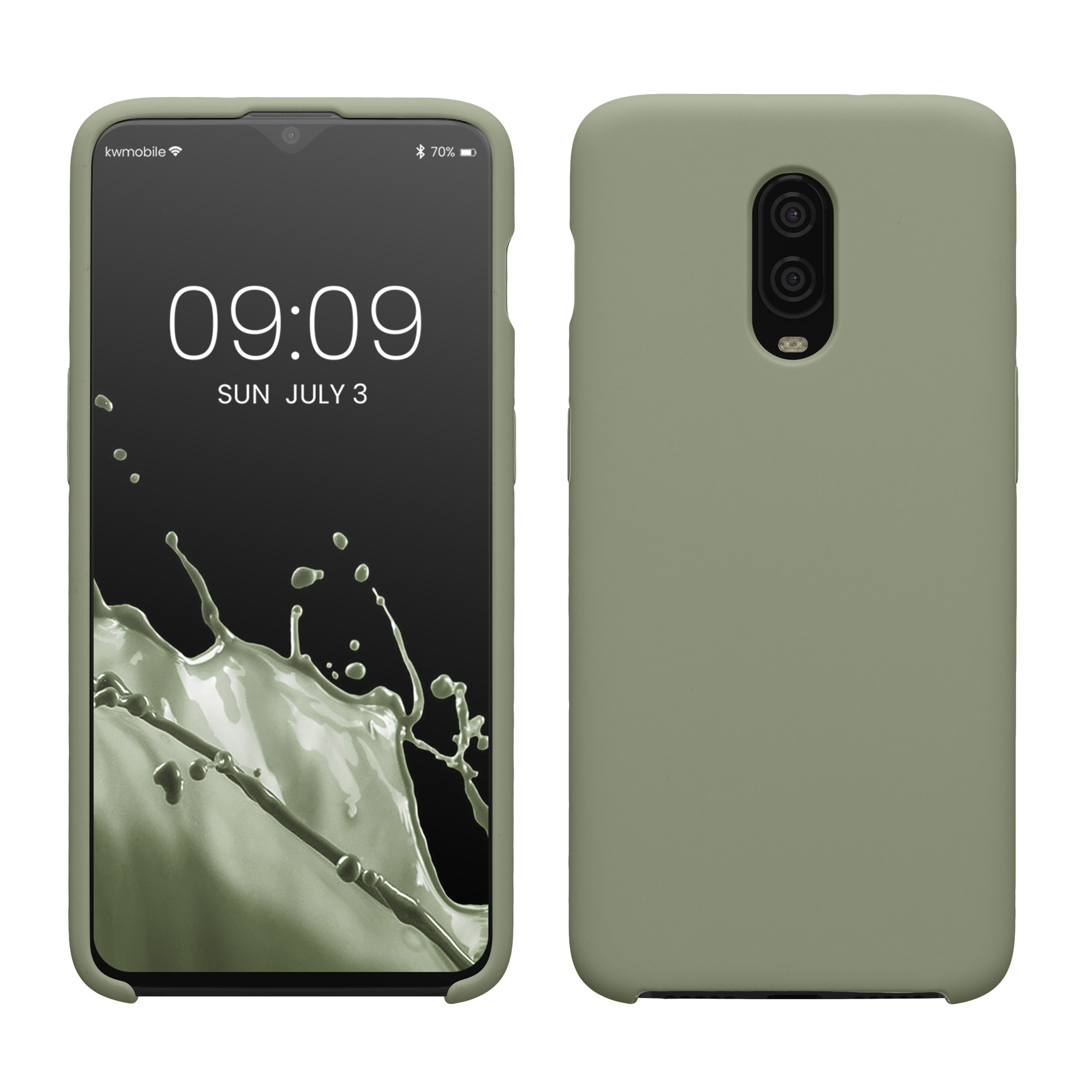Kryt na mobil OnePlus 6T kwmobile TPU šedo-zelená