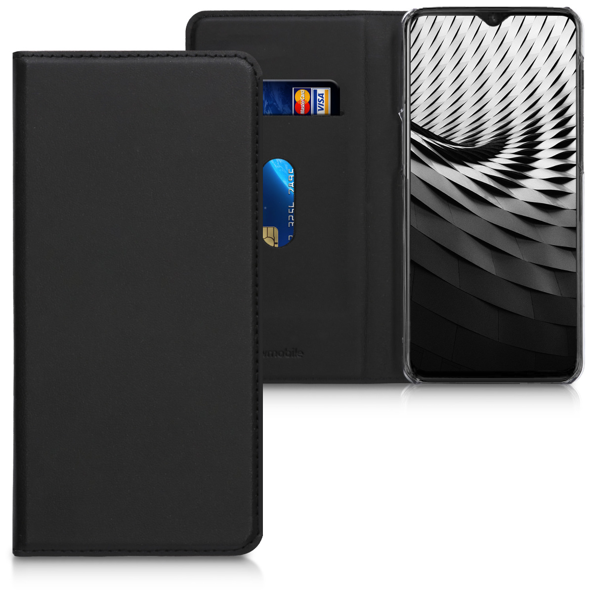 Flipové pouzdro pro OnePlus 6T kwmobile se stojánkem z eko kůže - černá