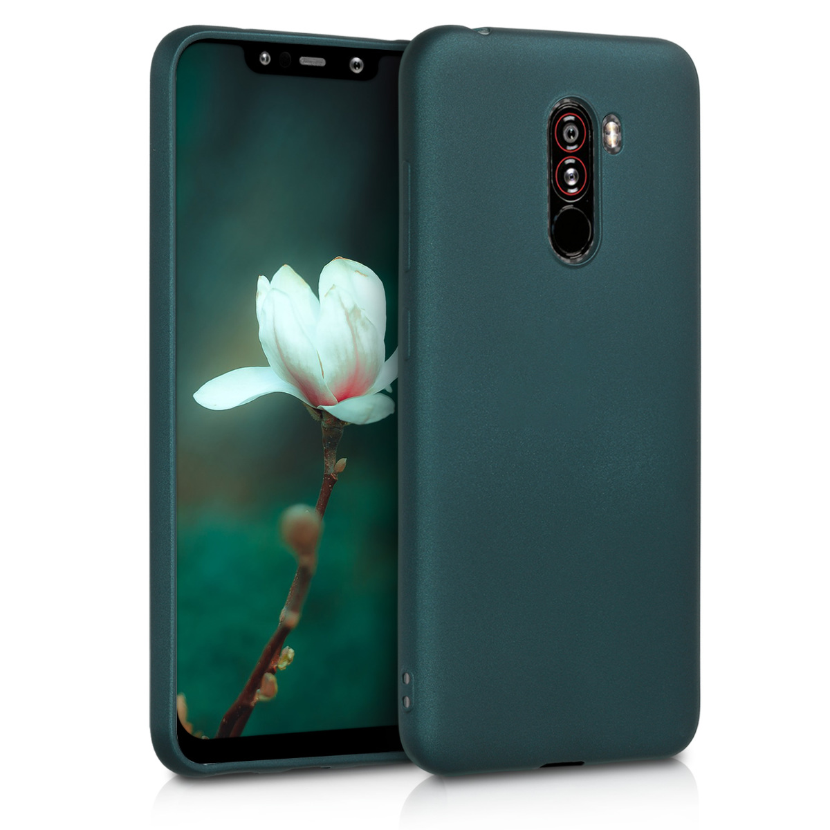 Kryt Xiaomi Pocophone F1 metalický TPU metalická modrozelená kwmobile