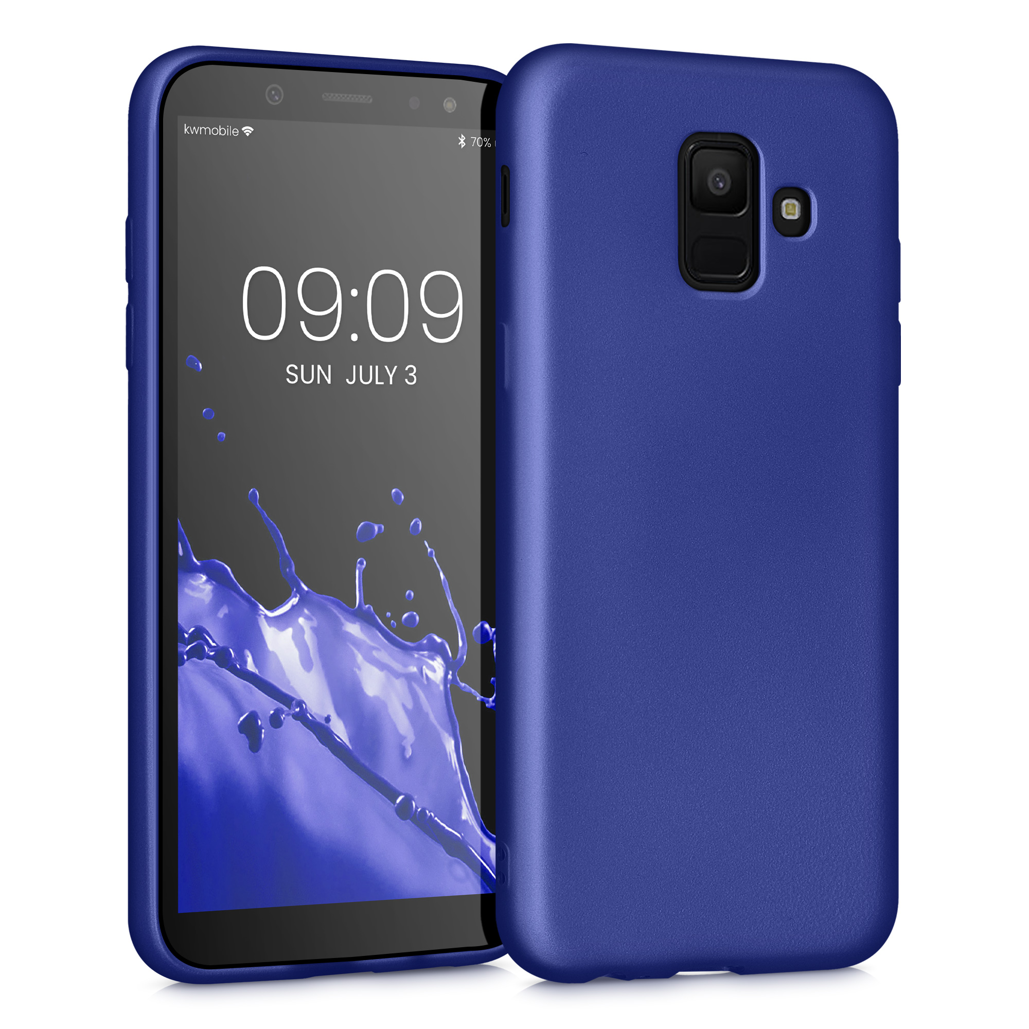Metalický kryt na mobil Samsung Galaxy A6 (2018) kwmobile metalicky modrý