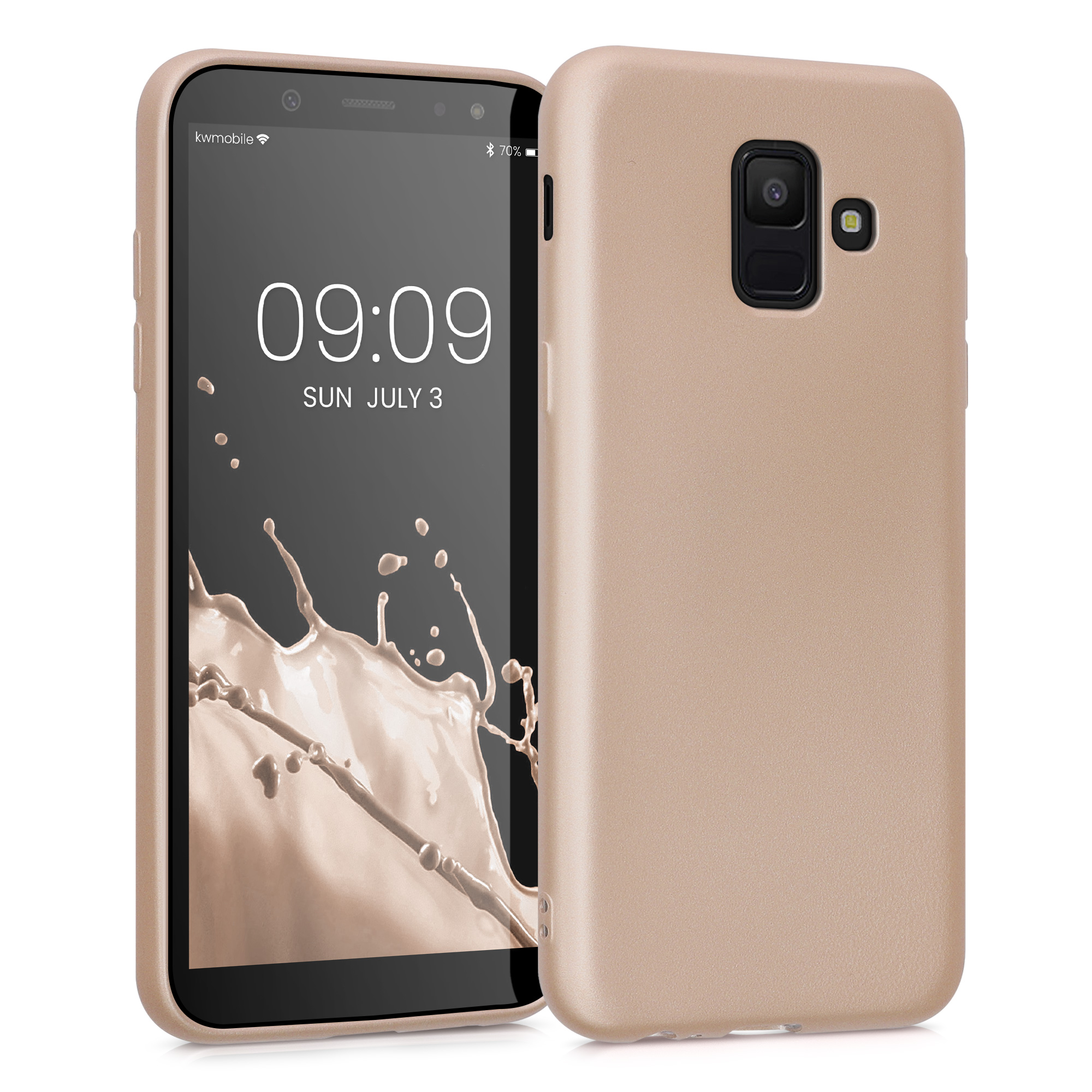 Metalický kryt na mobil Samsung Galaxy A6 (2018) kwmobile metalicky zlatý