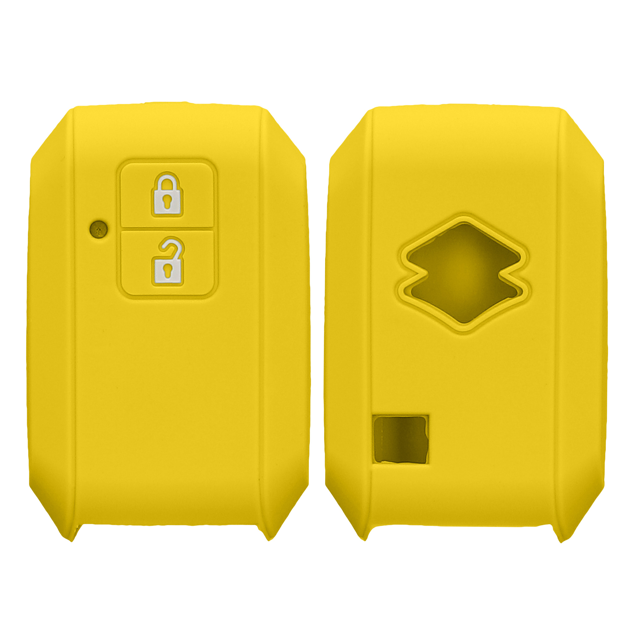 Obal na klíč od auta pro Suzuki klíč se 2 tlačítky a funkcí Keyless Go kwmobile - zářivě žlutá