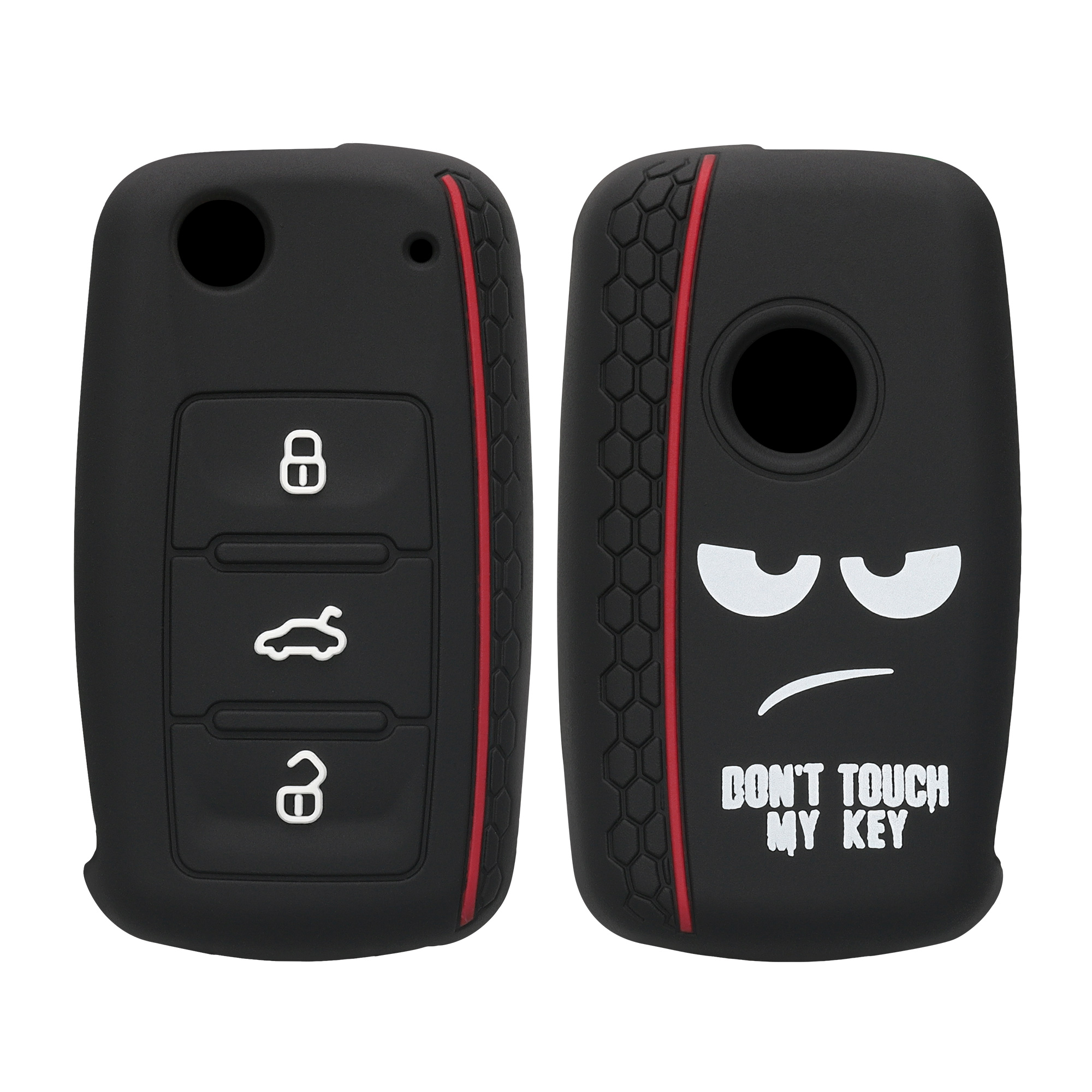 Pouzdro na klíč od auta kwmobile pro VW / Škoda / SEAT 3 tlačítkový klíč - bílá / černá / červená