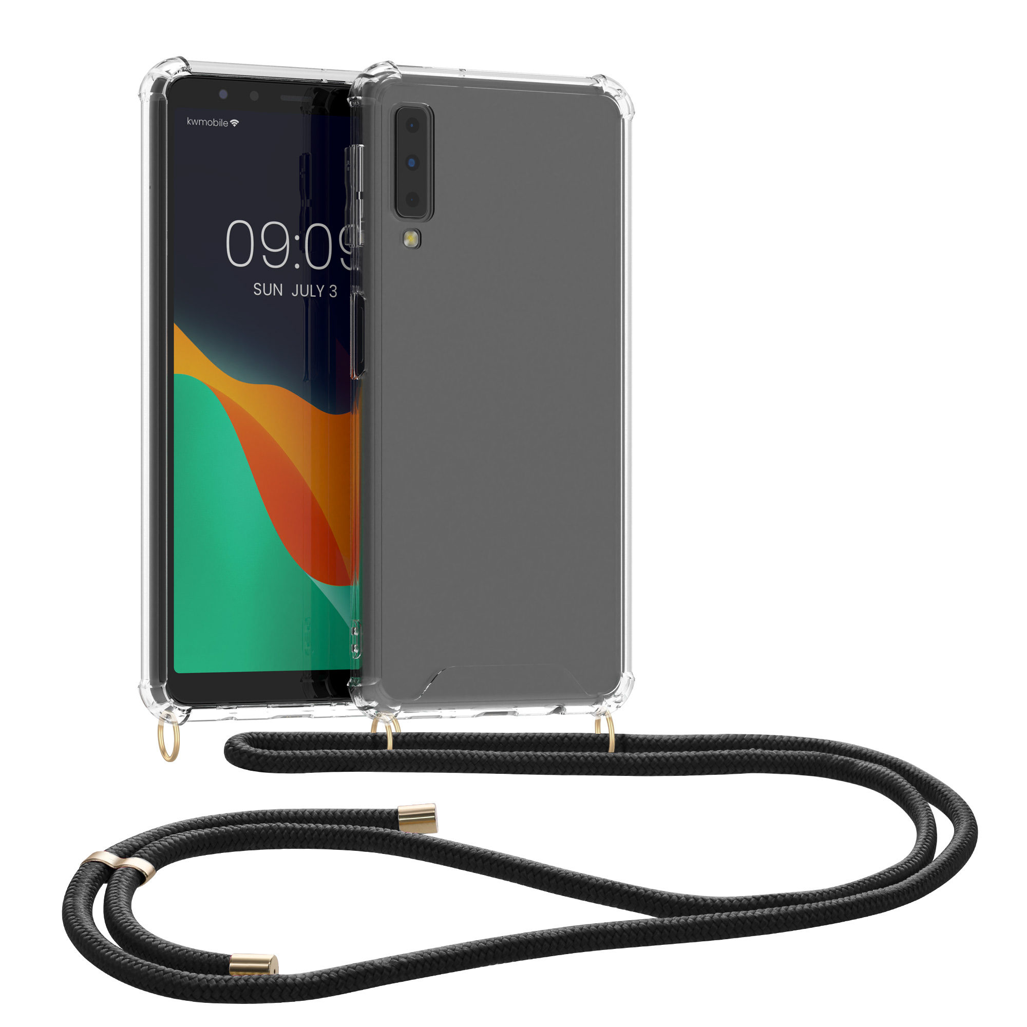 Crossbody kryt na mobil Samsung Galaxy A7 (2018) kwmobile transparentní
