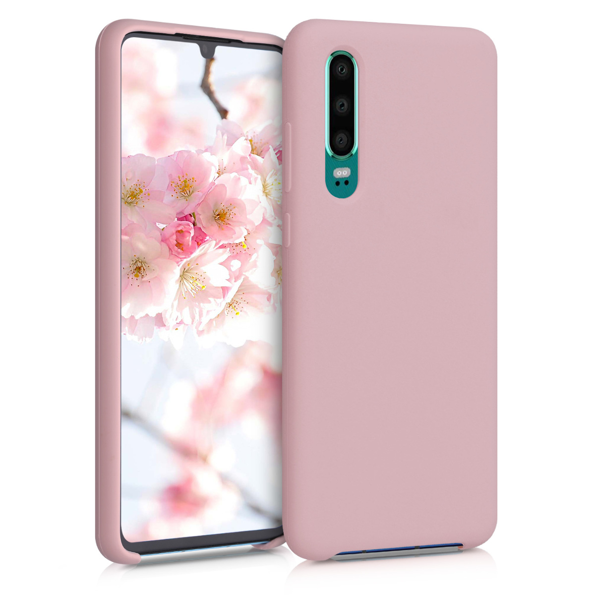 Silikonový kryt pro Huawei P30, nárazuvzdorný, pro bezdrátové nabíjení kwmobile ‑ vintage růžová