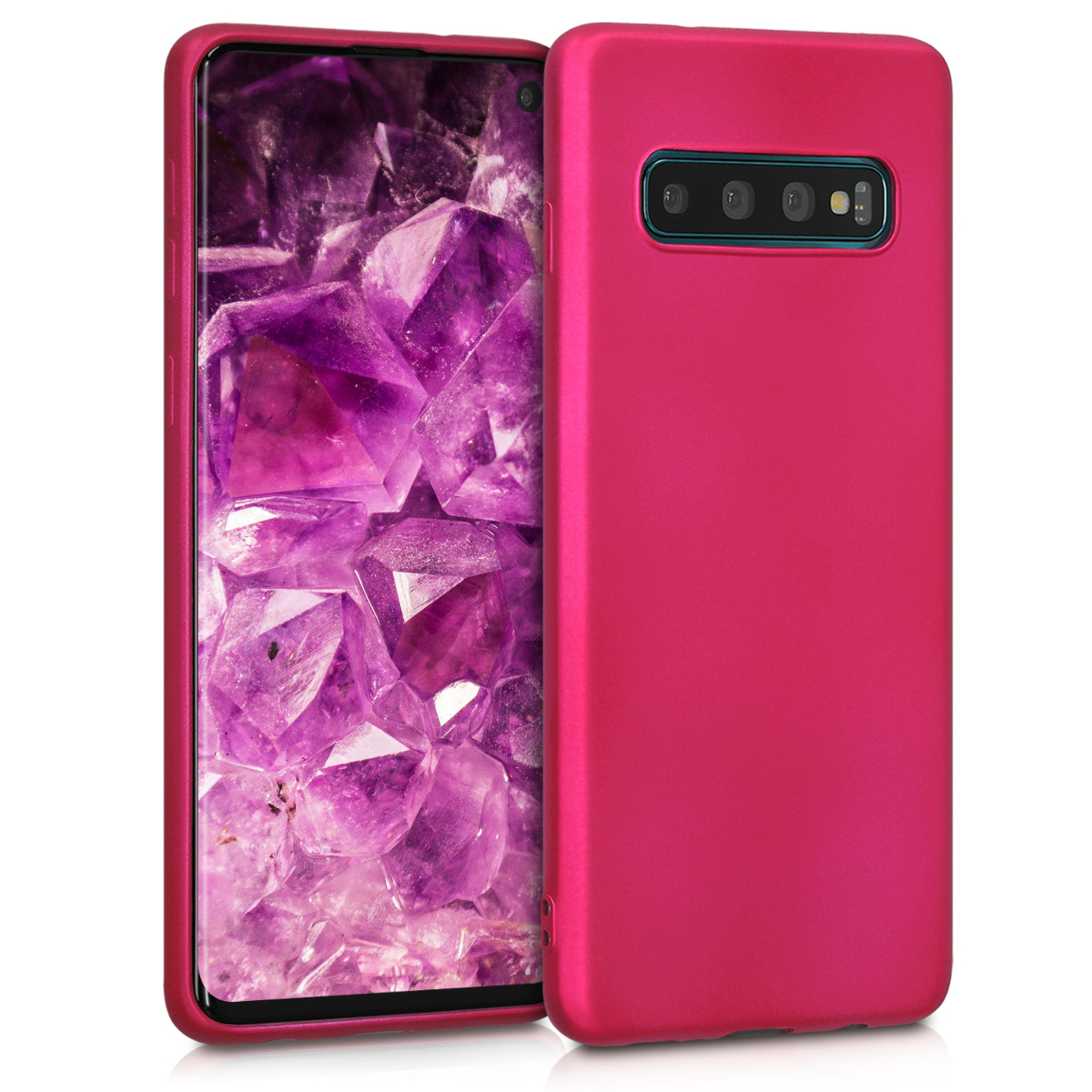 Metalický kryt na mobil Samsung Galaxy S10 kwmobile metalicky růžový