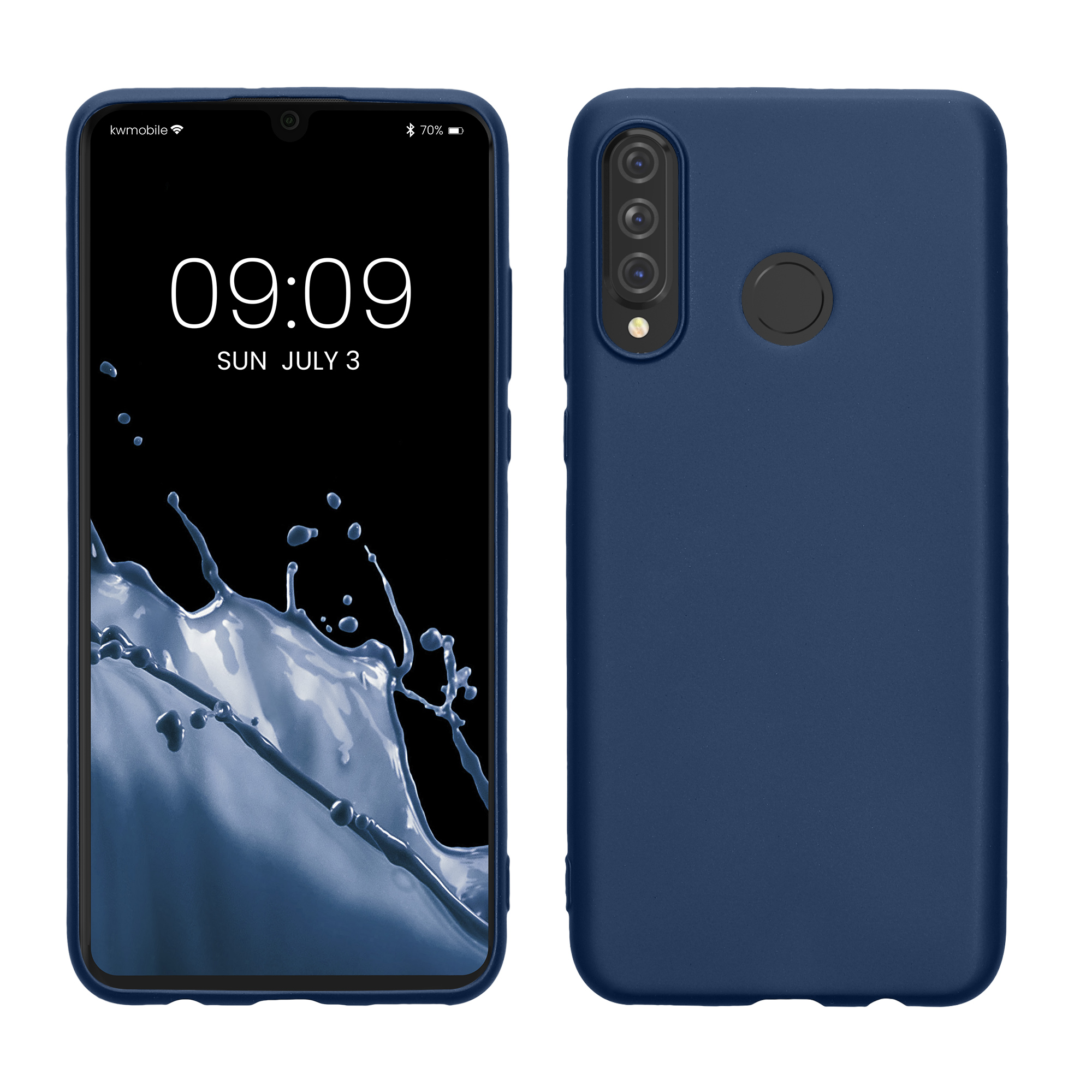 Pouzdro pro Huawei P30 Lite kwmobile tenké metalické silikonové - metalická modrá