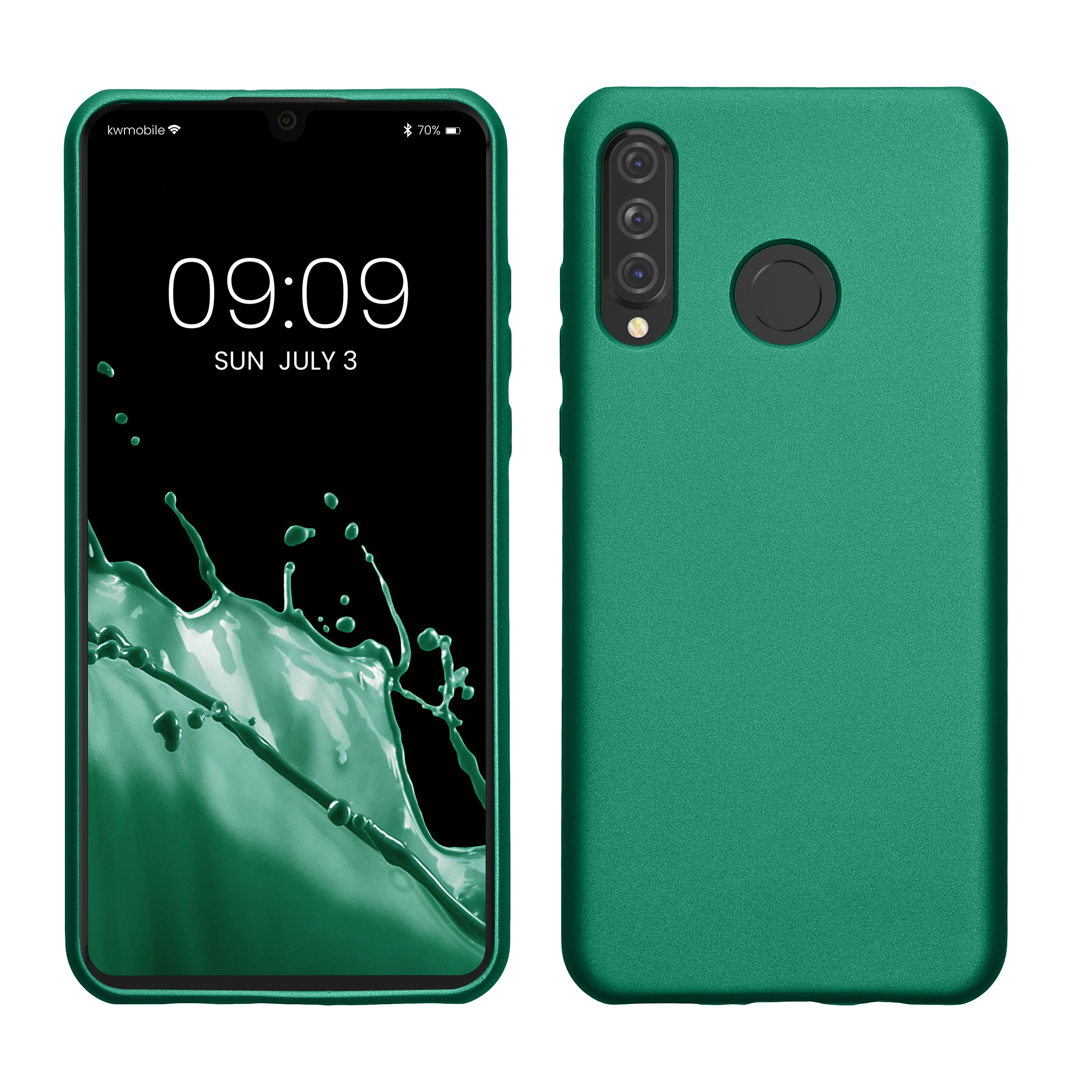 Kryt kwmobile Huawei P30 Lite, metalický tmavě metalická zelená