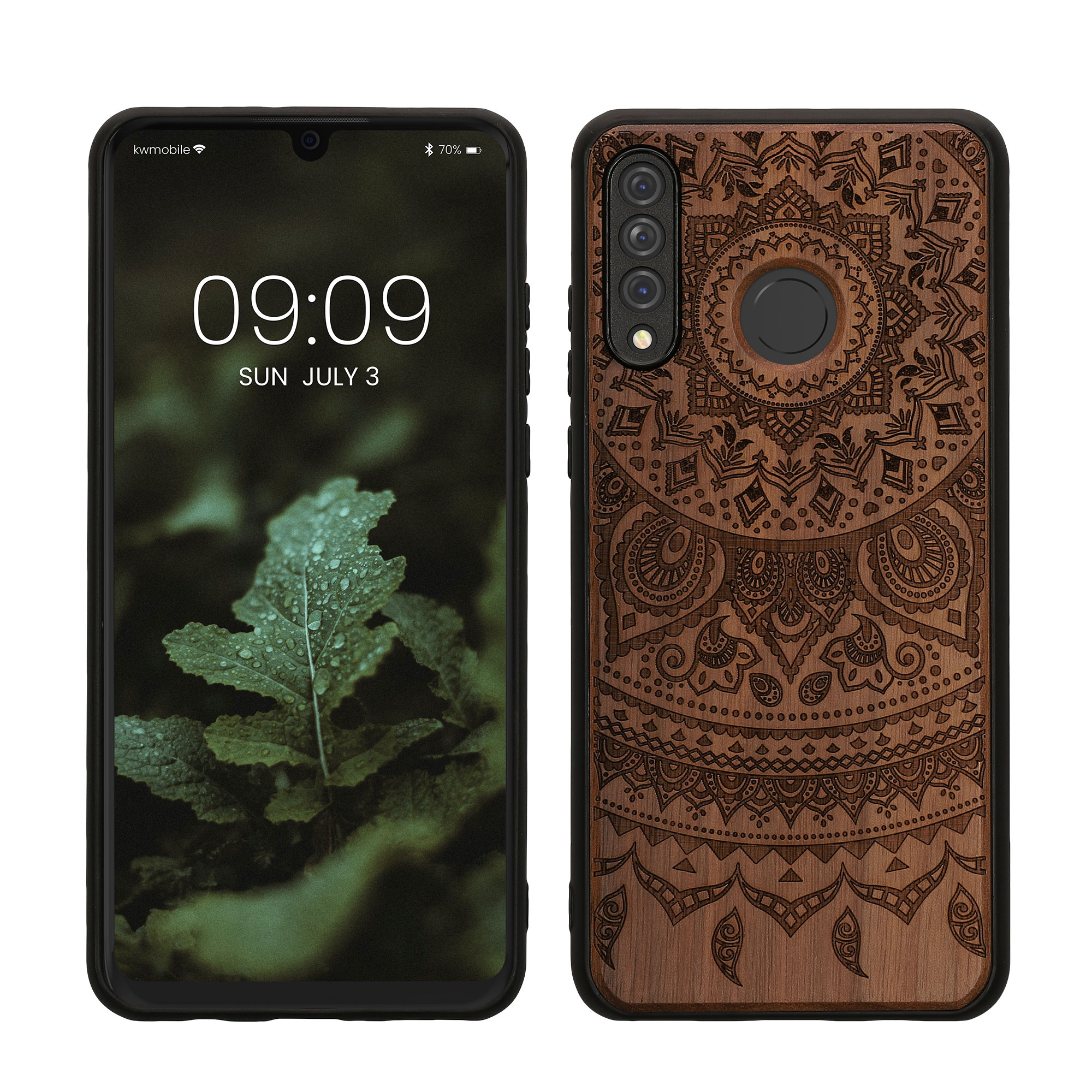 Dřevěný kryt kwmobile Huawei P30 Lite, tmavě hnědý