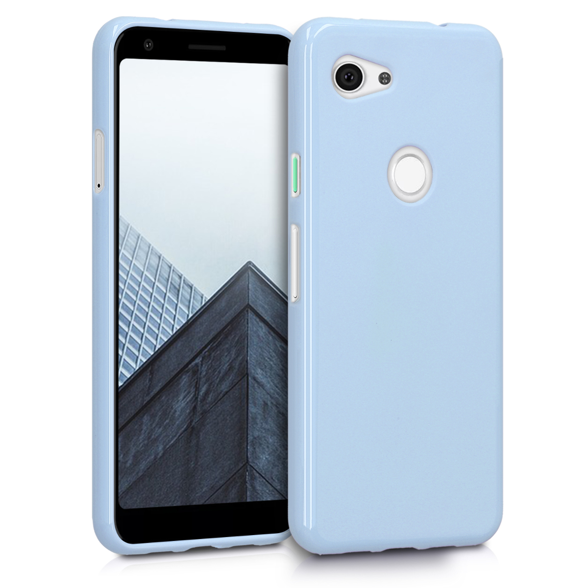 Matný TPU kryt pro Google Pixel 3a, nárazuvzdorný, pro bezdrátové nabíjení kwmobile ‑ matná světle modrá